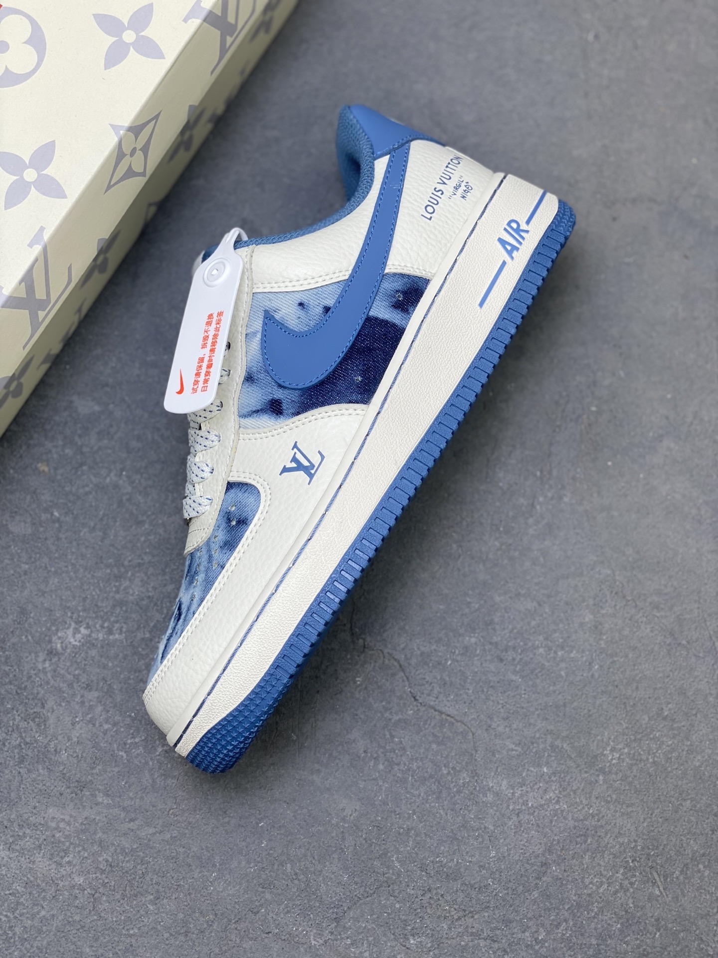 Nike Air Force 1 Low Louis Vuitton Blue Denim Custom Sneakers 8 i1751827081969 502 0 6