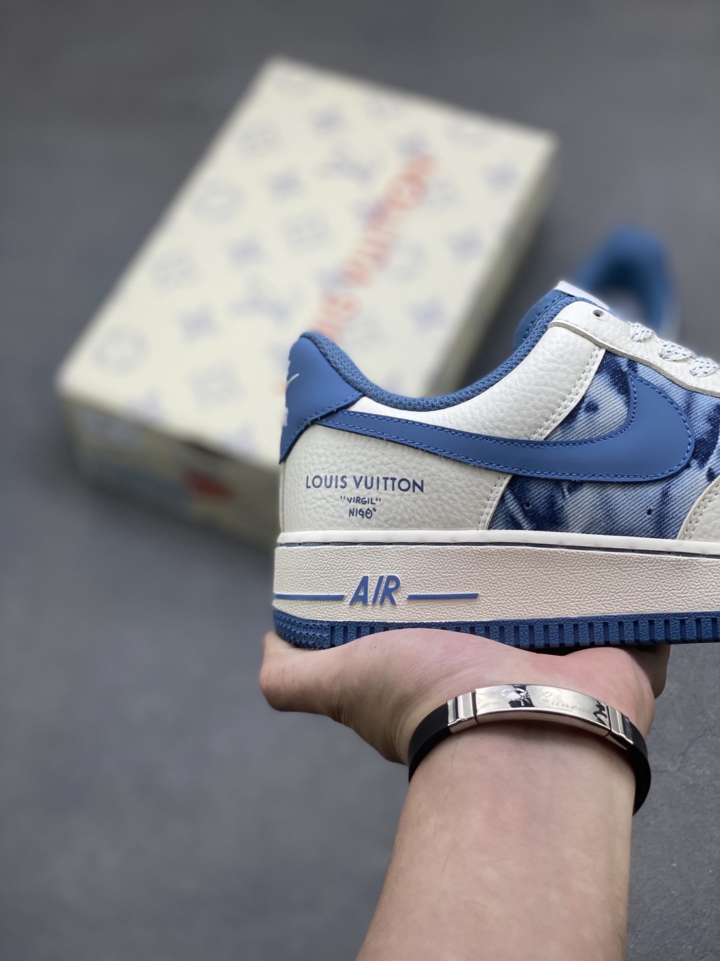 Nike Air Force 1 Low Louis Vuitton Blue Denim Custom Sneakers 6 i1751827082171 9552 0 4