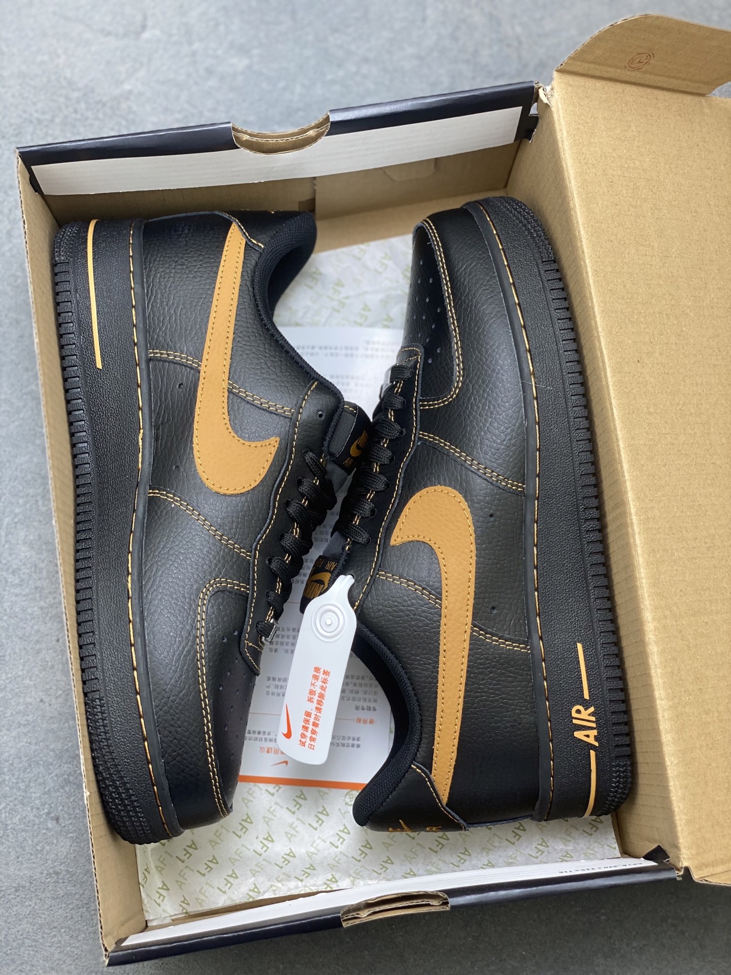 Nike Air Force 1 '07 Low Black/Gold Premium Leather Sneakers HQ2037-003 10 i1751910259029 4682 0 8