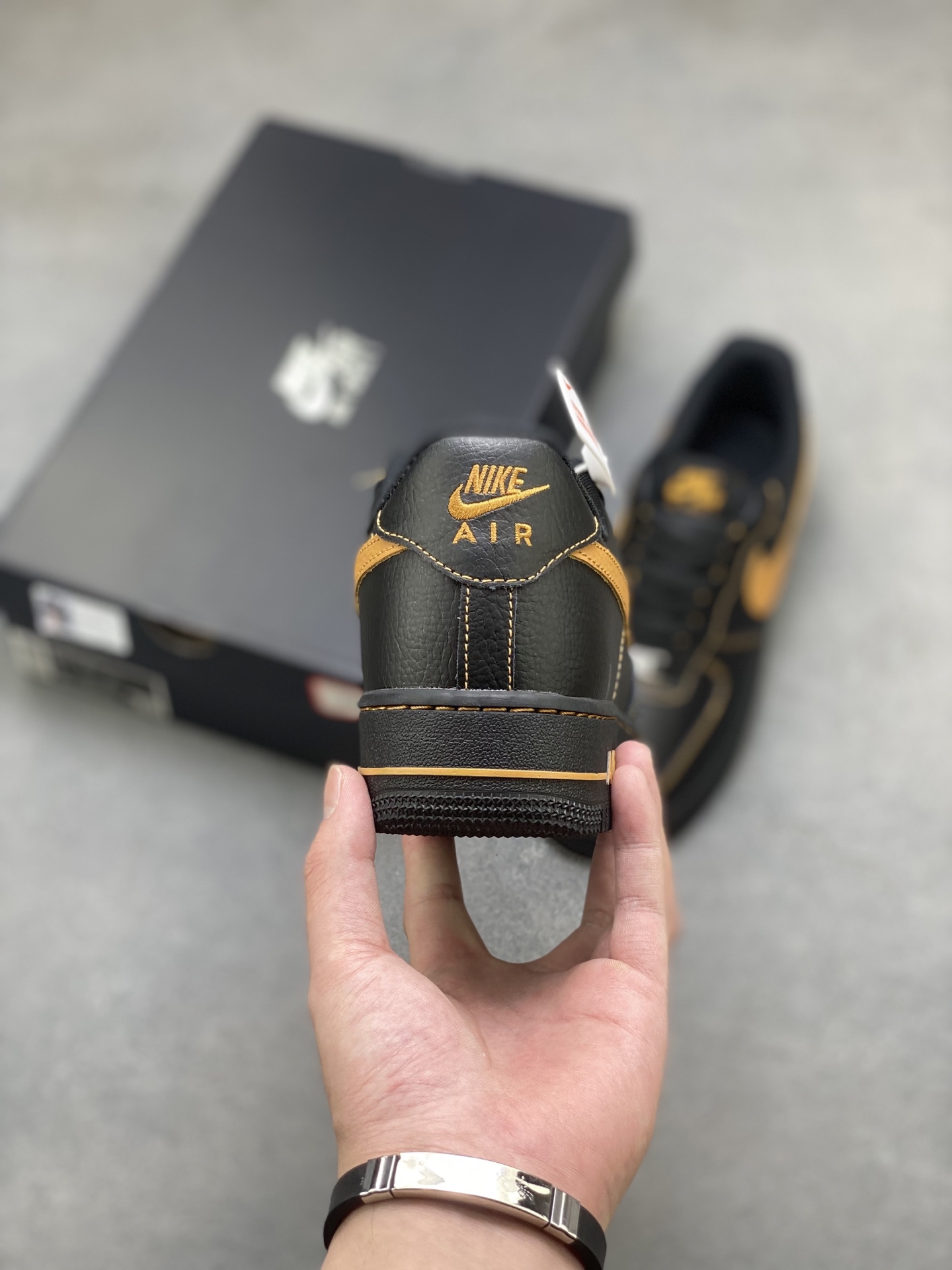 Nike Air Force 1 '07 Low Black/Gold Premium Leather Sneakers HQ2037-003 5 i1751910260197 2445 0 3