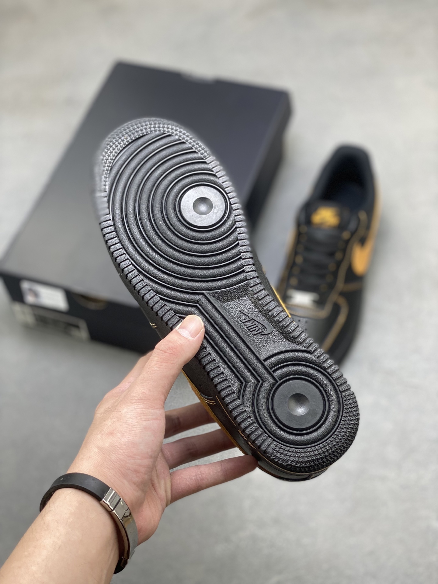Nike Air Force 1 '07 Low Black/Gold Premium Leather Sneakers HQ2037-003 7 i1751910263532 4560 0 5