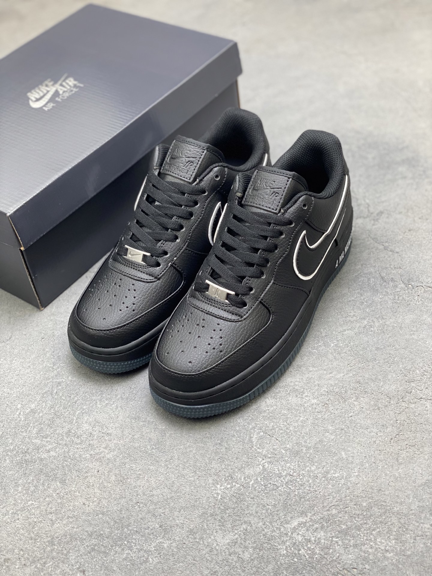 Nike Air Force 1 '07 Low Black/Silver, Premium Leather, Full-Length Air Cushion 9 i1752422721084 7266 0 7