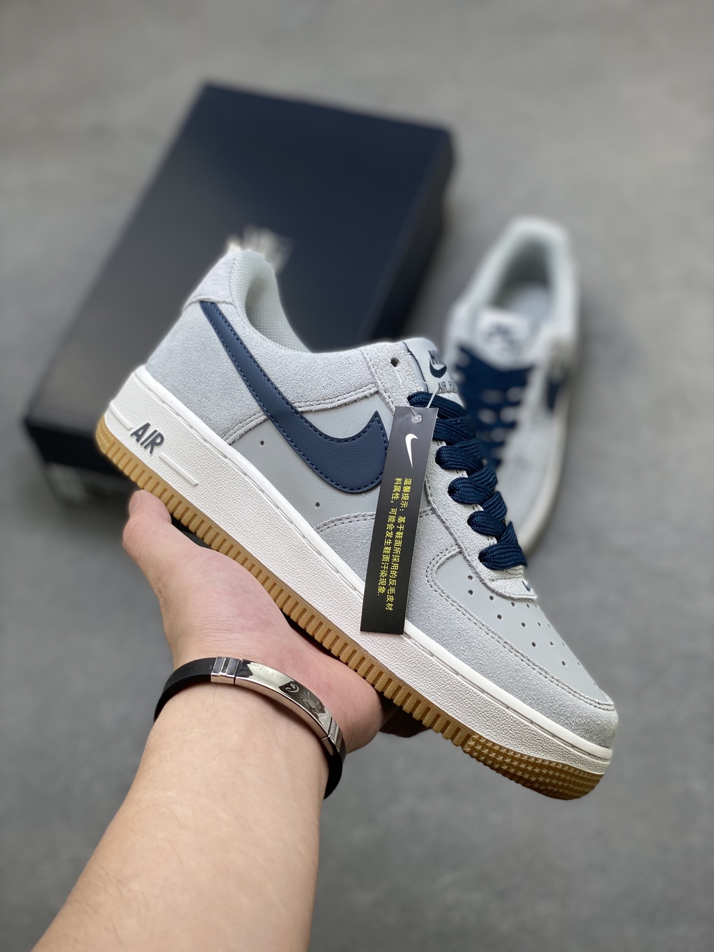 Nike Air Force 1 '07 Low Grey/Navy Sneakers Limited Edition - Size 36-45 2 i1753633512033 9111 0 0