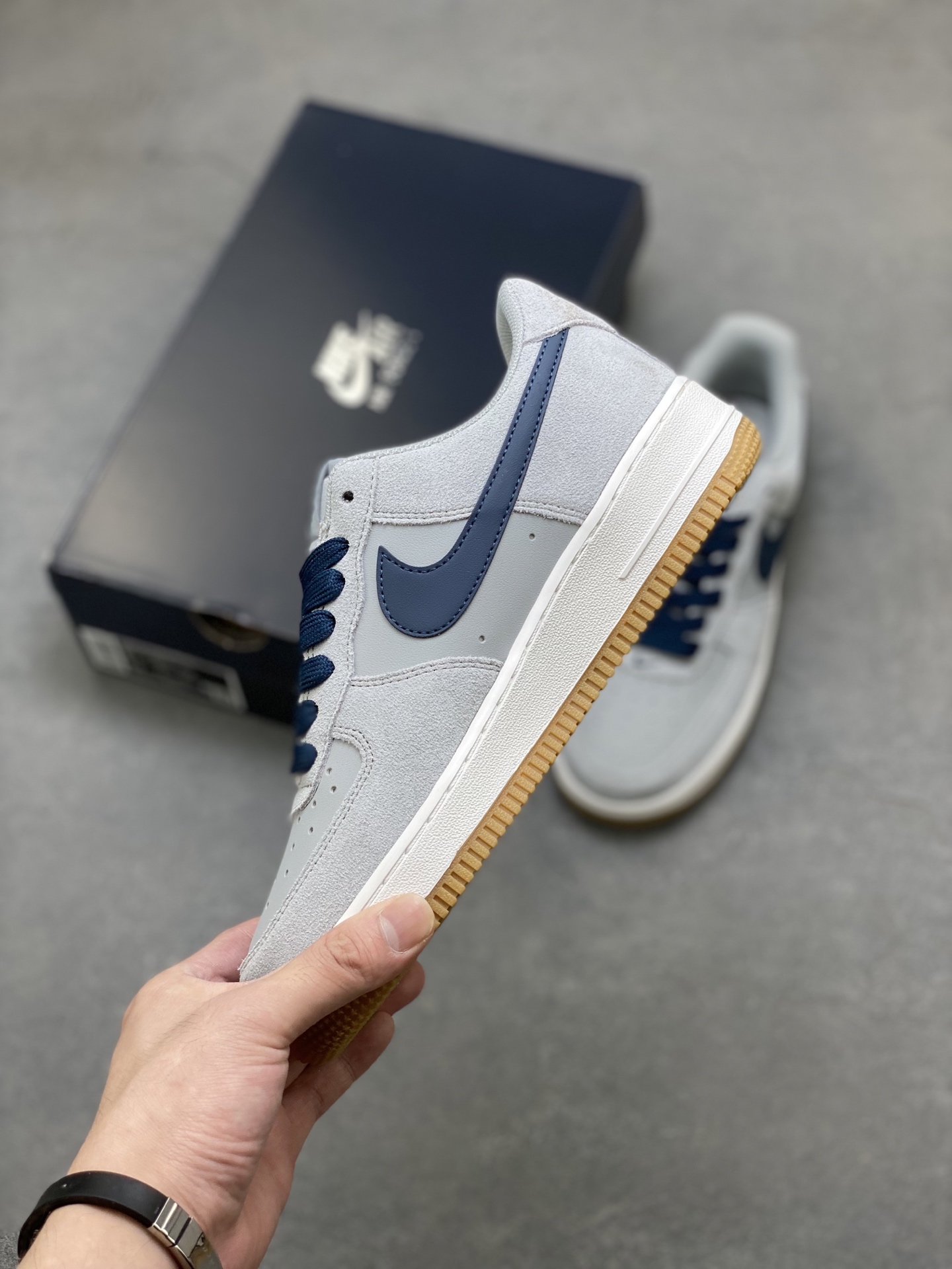 Nike Air Force 1 '07 Low Grey/Navy Sneakers Limited Edition - Size 36-45 4 i1753633513901 3450 0 2
