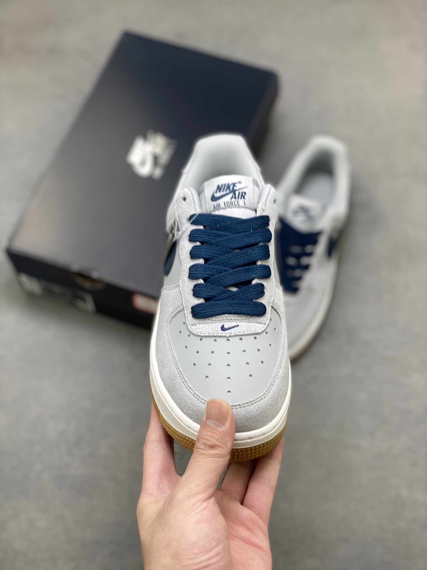 Nike Air Force 1 '07 Low Grey/Navy Sneakers Limited Edition - Size 36-45 3 i1753633514685 1246 0 1