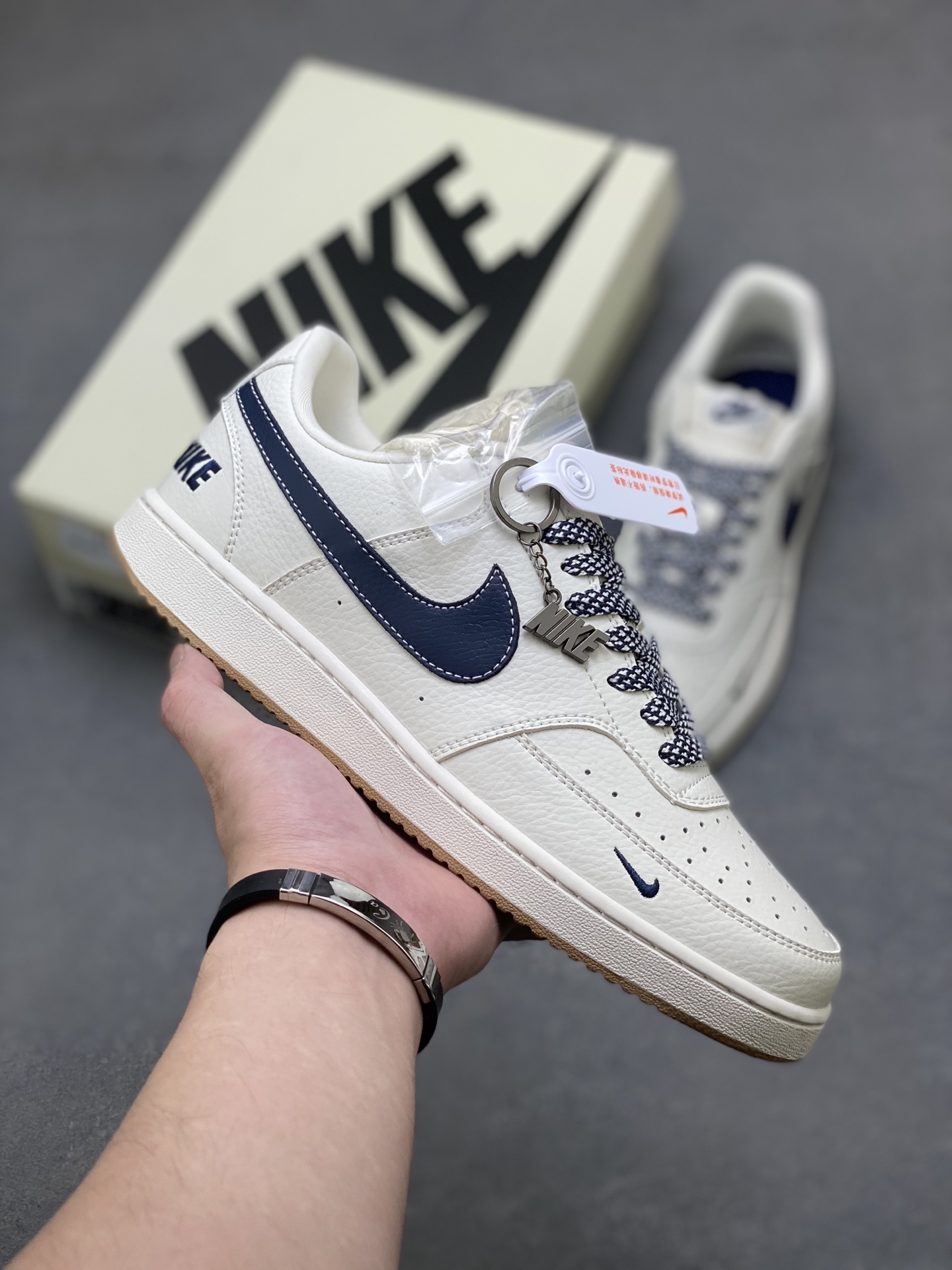 Nike Ebernon Low PRM White/Navy Casual Sneakers, Breathable and Durable 2 i1753633654865 8803 0 0