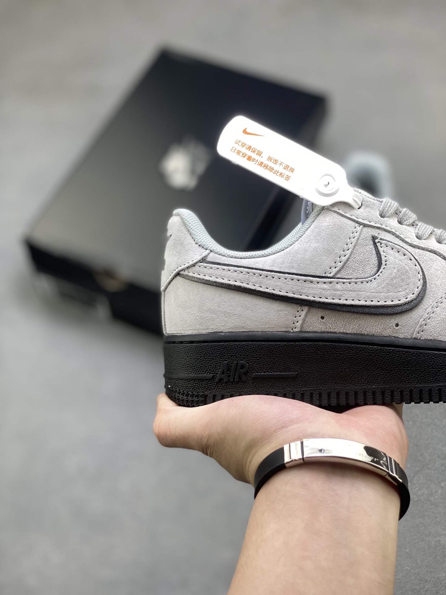 Nike Air Force 1 '07 Low Grey Suede Sneakers with Black Sole HQ1966-001 6 i1754150696151 2196 0 4