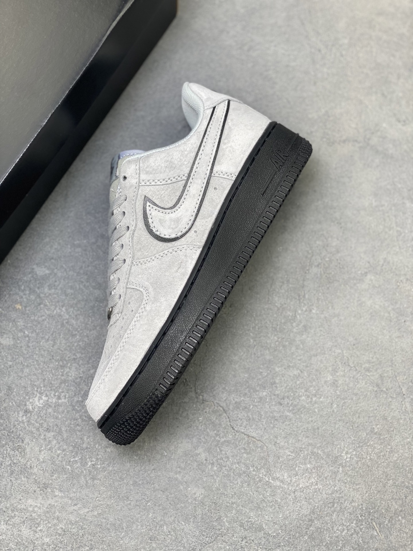 Nike Air Force 1 '07 Low Grey Suede Sneakers with Black Sole HQ1966-001 8 i1754150700802 4626 0 6