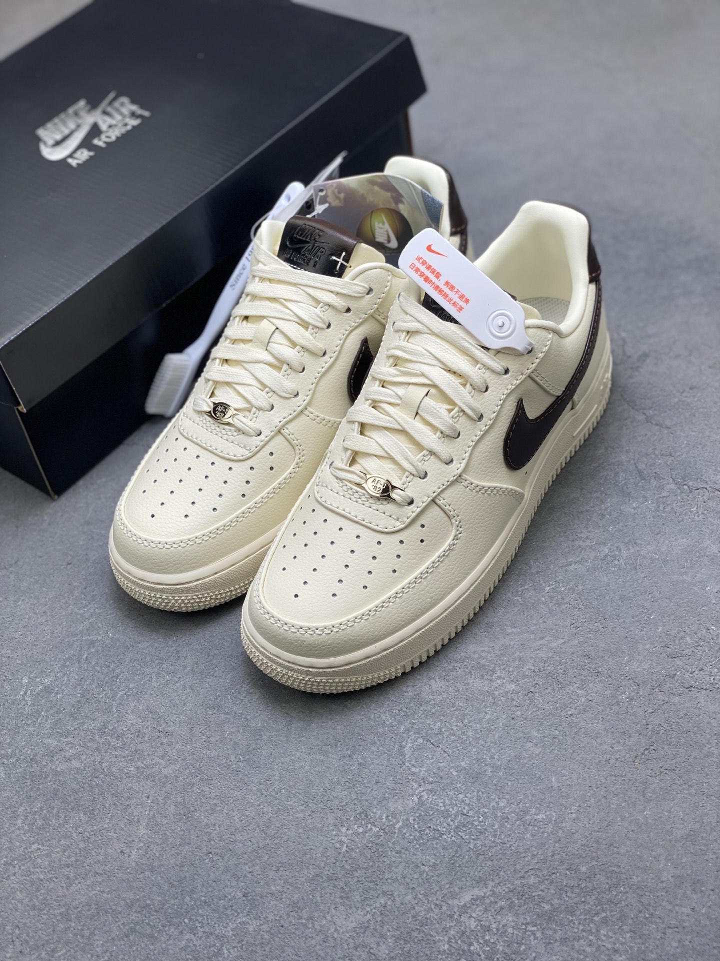 Nike Air Force 1 '07 Low Sneakers - Ivory/Brown Leather Casual Shoes 9 i1754505375825 7884 0 7