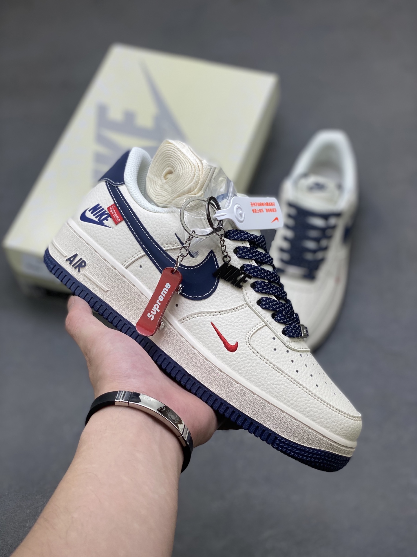 Nike Air Force 1 '07 Low: Cream, Navy & Red Accents - Limited Edition Sneakers 2 i1754670262586 7150 0 0