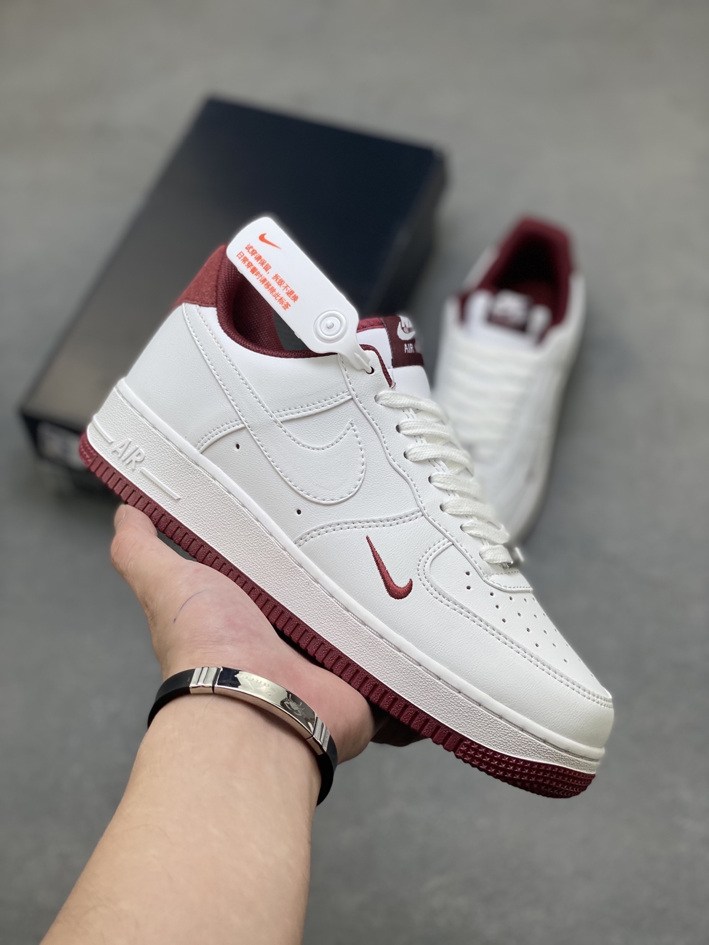 Nike Air Force 1 Low White Maroon Casual Shoes HM9483-100 2 i1754942807025 3851 0 0