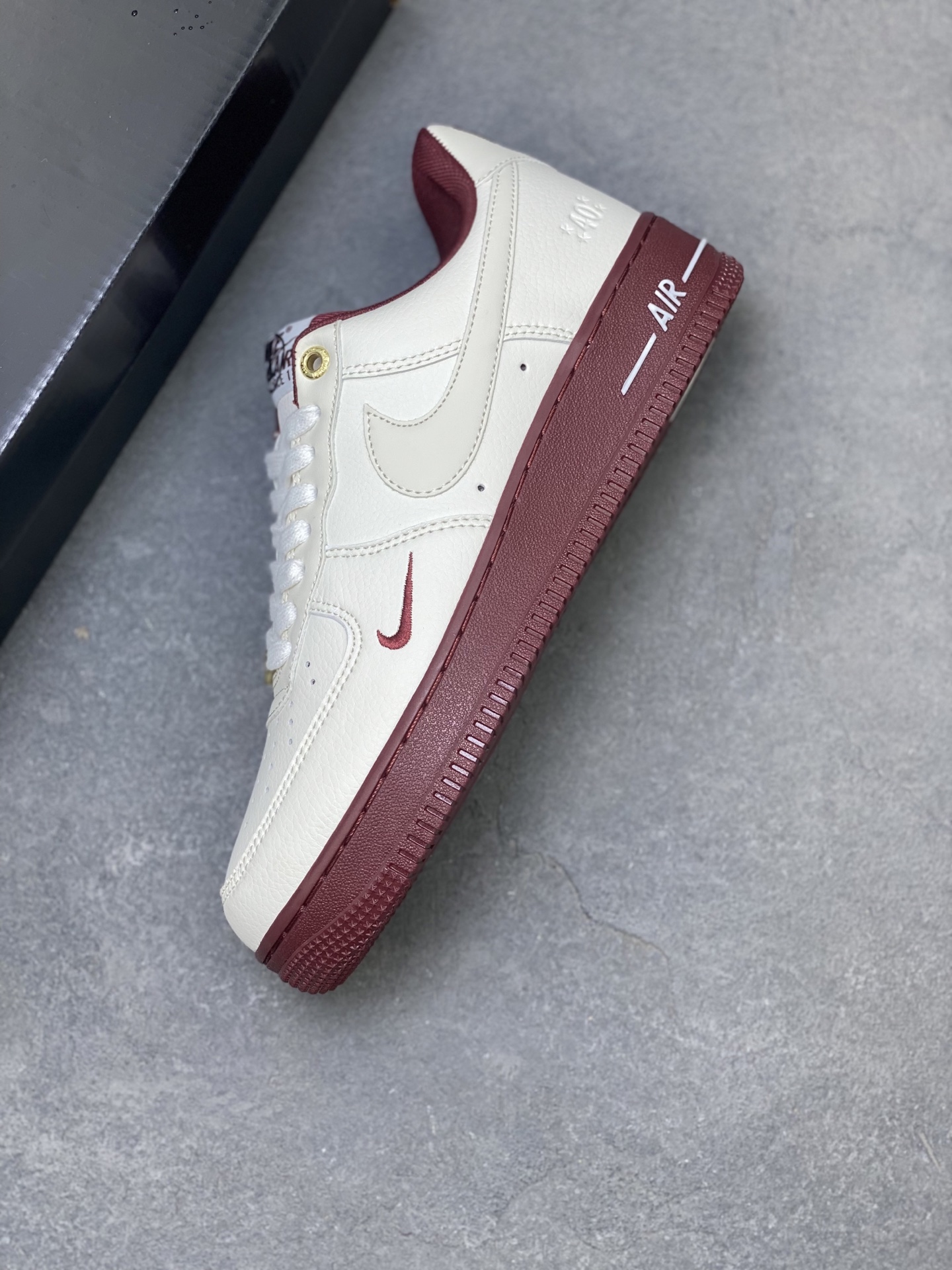 Nike Air Force 1 Low Cream Burgundy Casual Shoes DQ7582-100 8 i1755101068071 1650 0 6