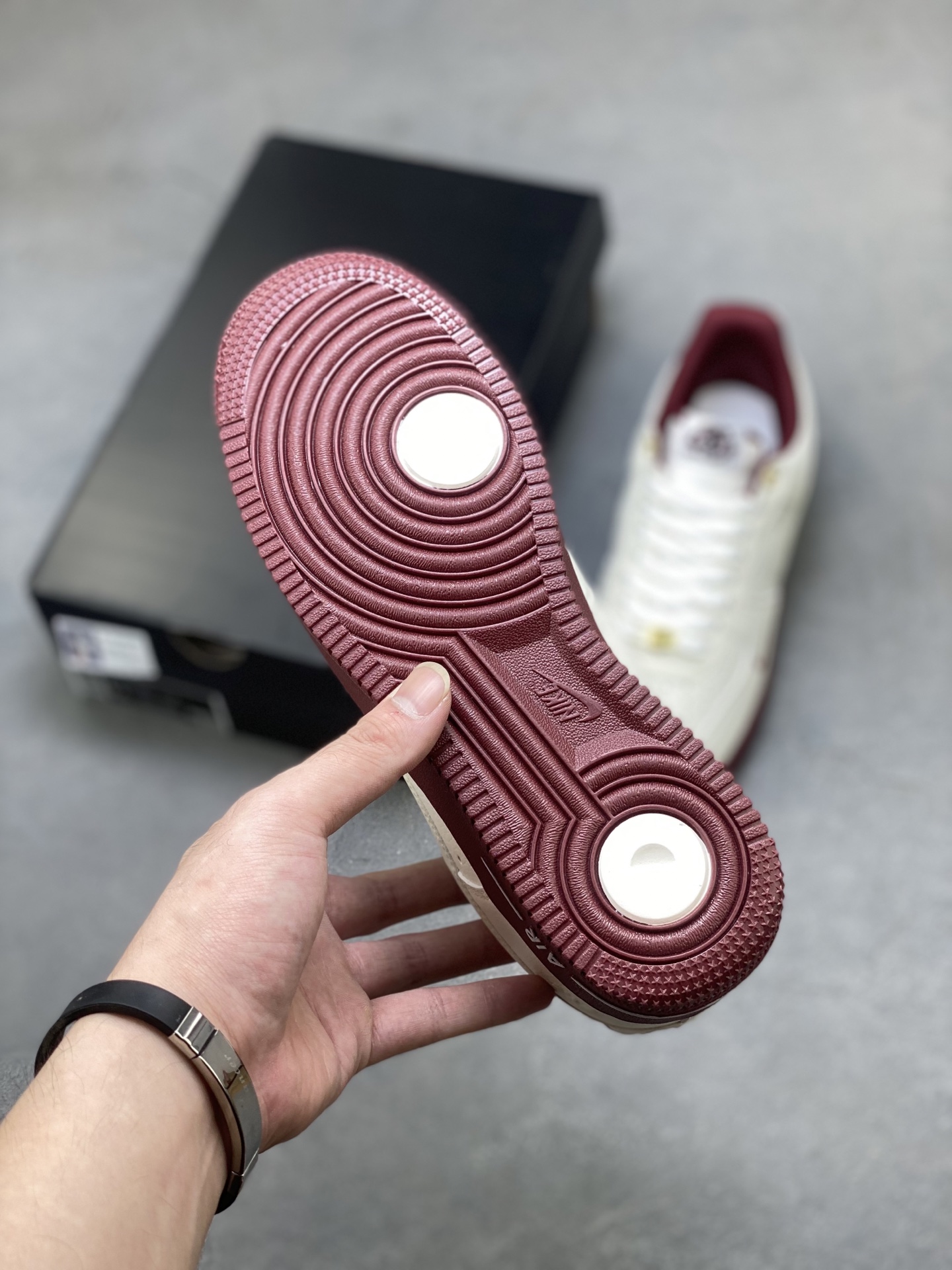 Nike Air Force 1 Low Cream Burgundy Casual Shoes DQ7582-100 7 i1755101068096 793 0 5