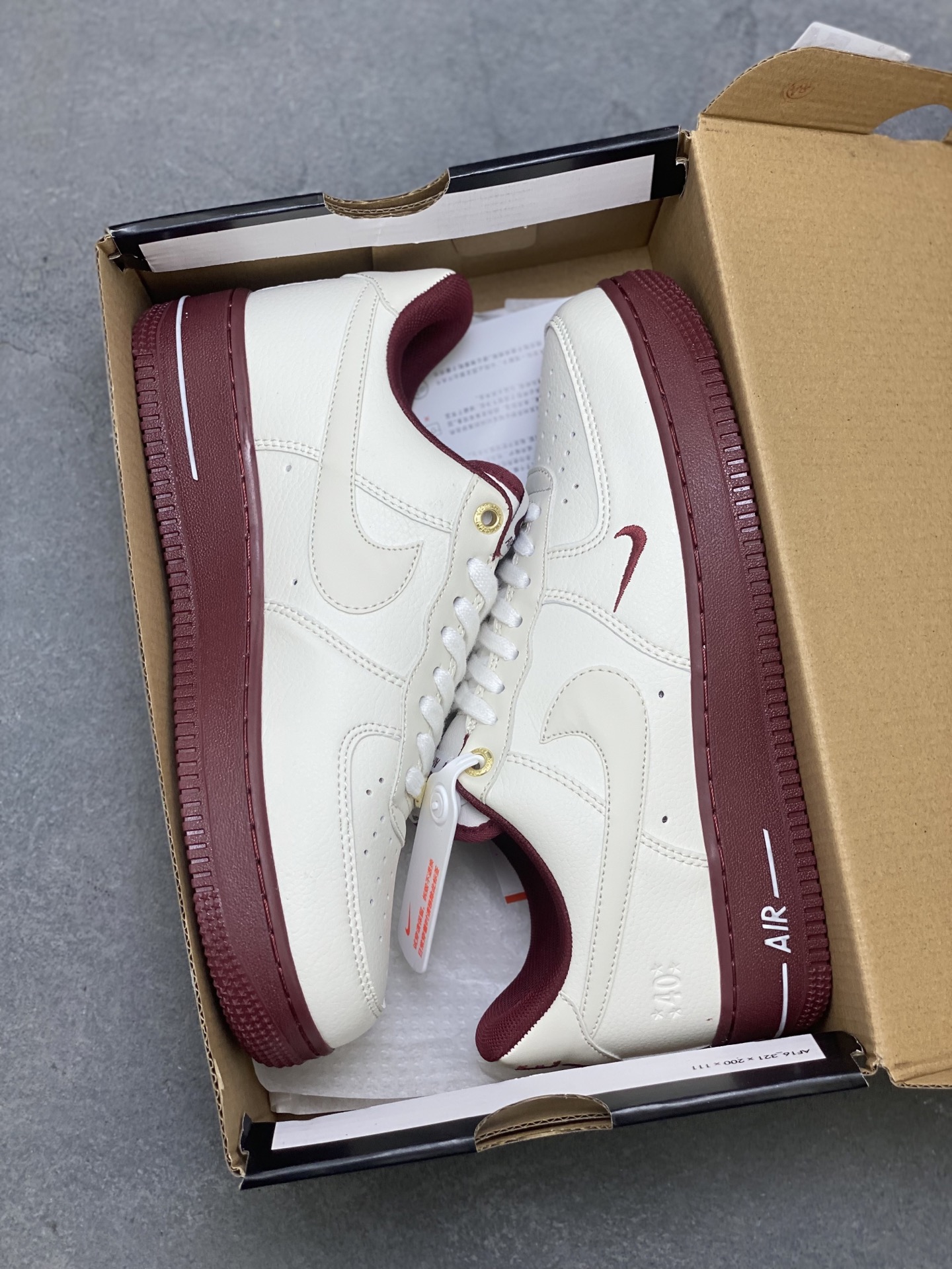 Nike Air Force 1 Low Cream Burgundy Casual Shoes DQ7582-100 10 i1755101070932 1300 0 8