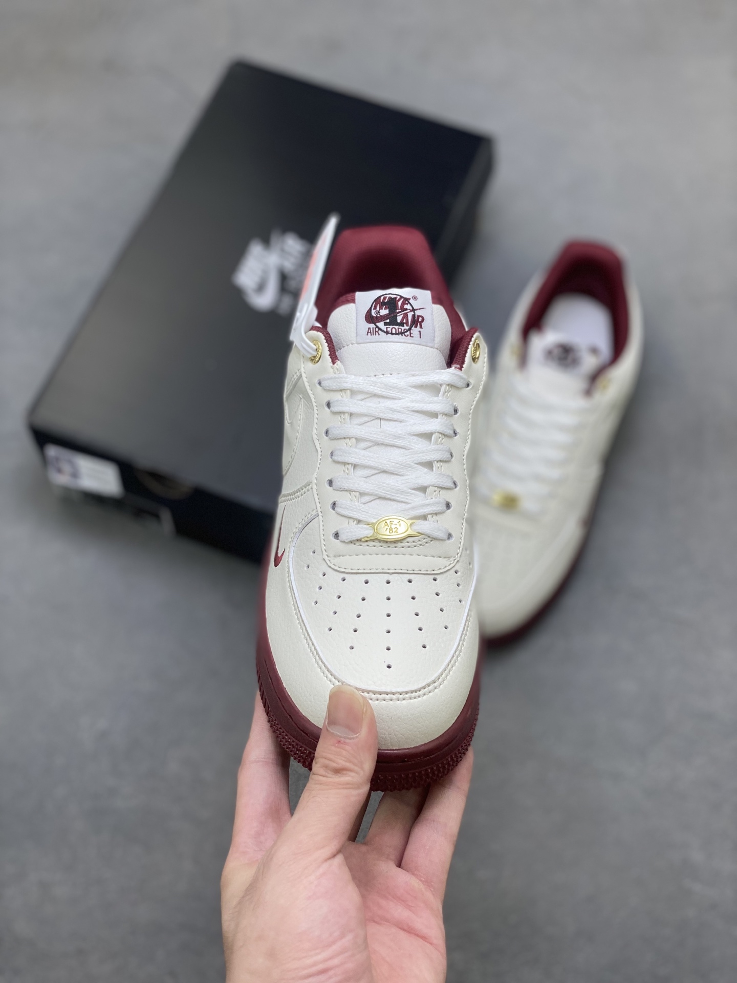 Nike Air Force 1 Low Cream Burgundy Casual Shoes DQ7582-100 3 i1755101071200 768 0 1