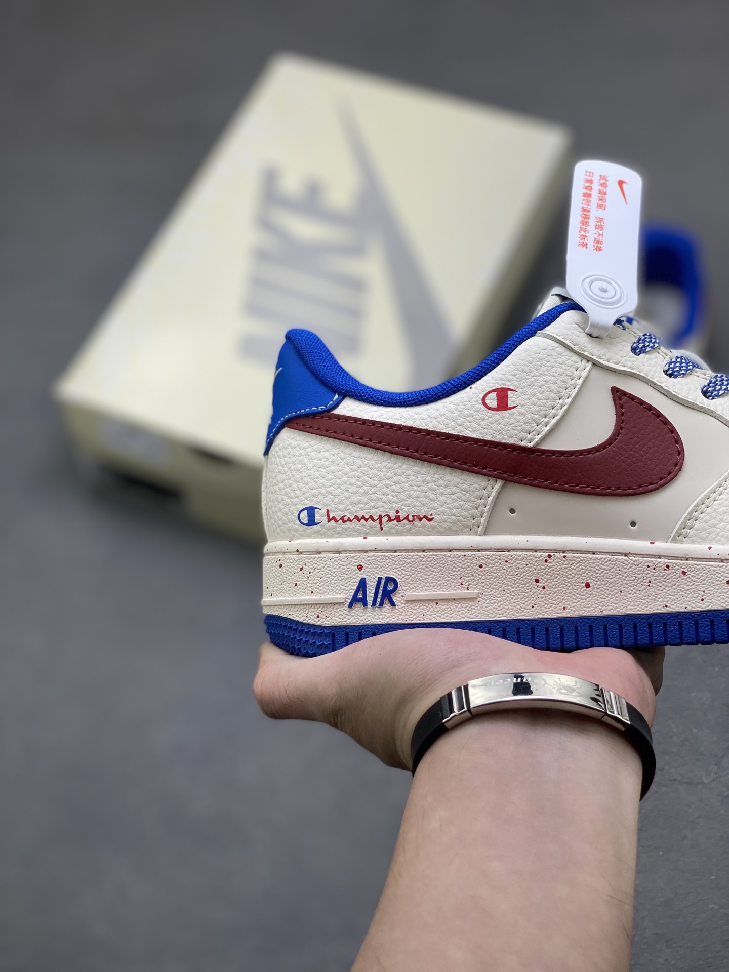 Nike Air Force 1 '07 Low White/Burgundy/Blue Casual Fashion Sneakers 6 i1755360159175 6750 0 4