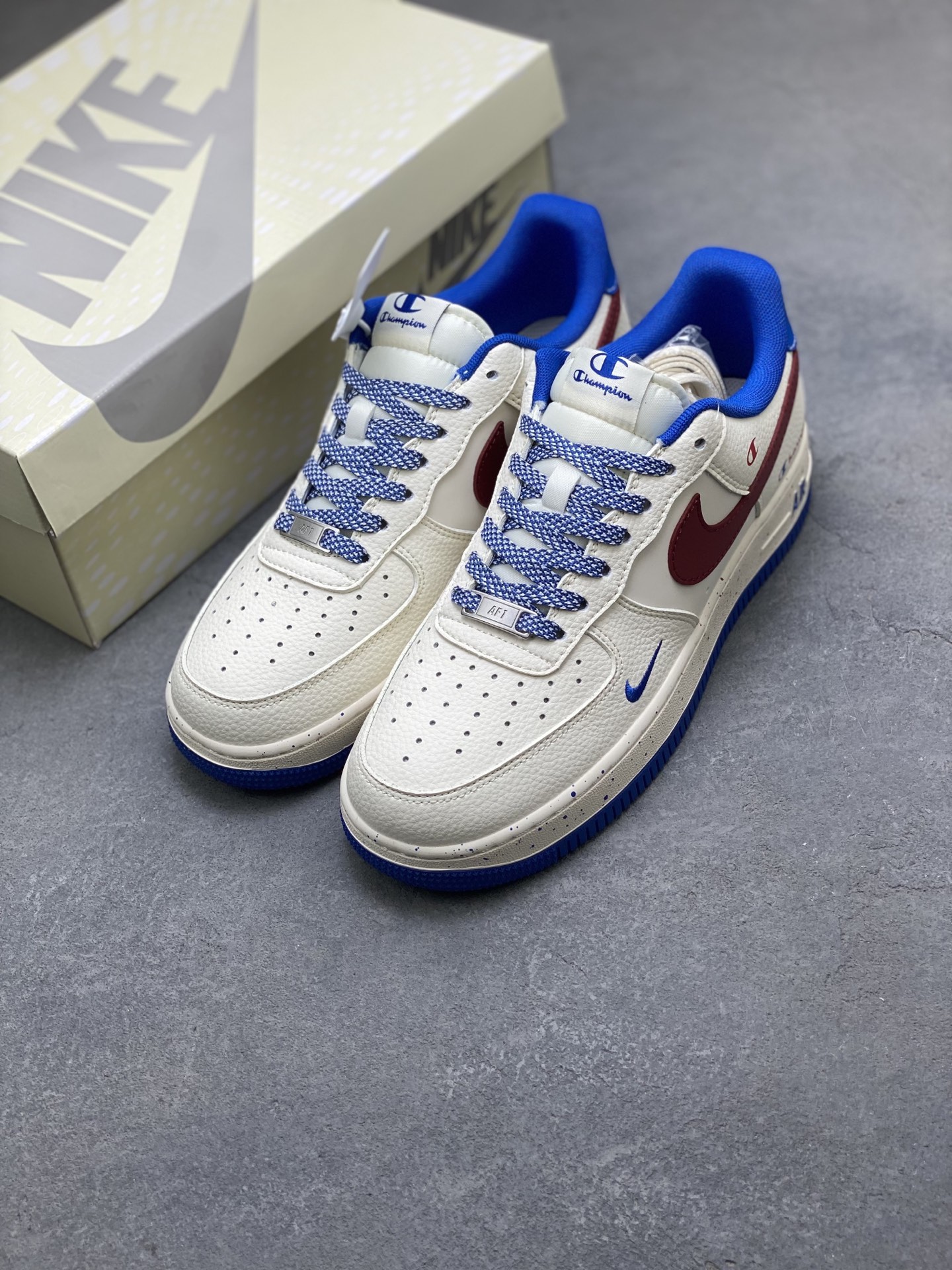 Nike Air Force 1 '07 Low White/Burgundy/Blue Casual Fashion Sneakers 9 i1755360168844 8628 0 7