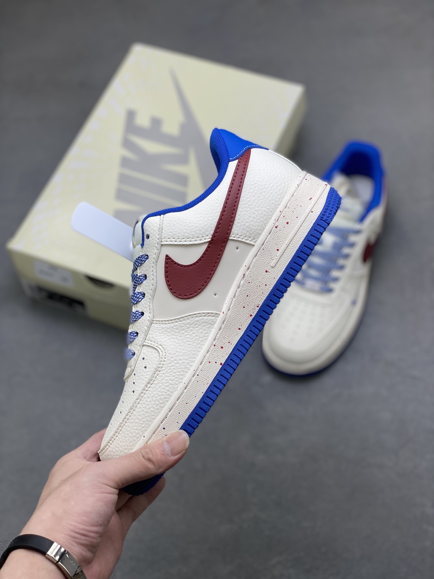 Nike Air Force 1 '07 Low White/Burgundy/Blue Casual Fashion Sneakers 4 i1755360171637 2129 0 2