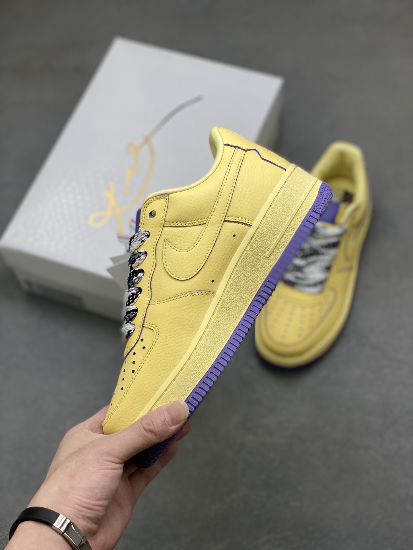 Nike Air Force 1 '07 Low HV9408-700 Yellow/Purple Limited Edition Sneakers 4 i1755360342046 1428 0 2