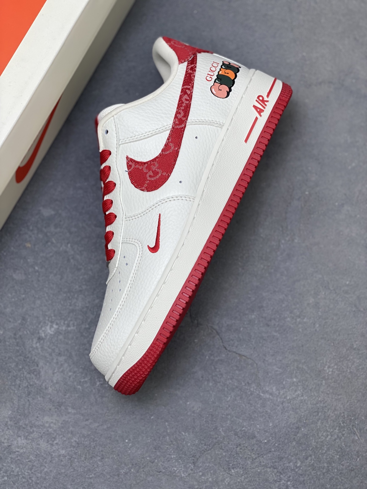 Nike Air Force 1 '07 Low White/Red Custom Sneakers with Gucci Logo 8 i1755535655901 3246 0 6