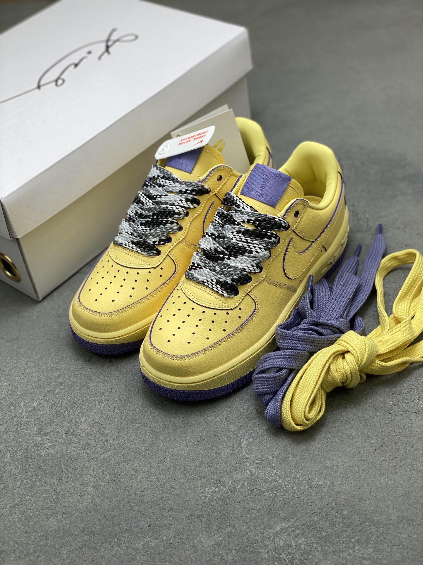 Nike Air Force 1 '07 Low - Limited Edition Yellow/Purple Sneakers 9 i1755620300158 219 0 7