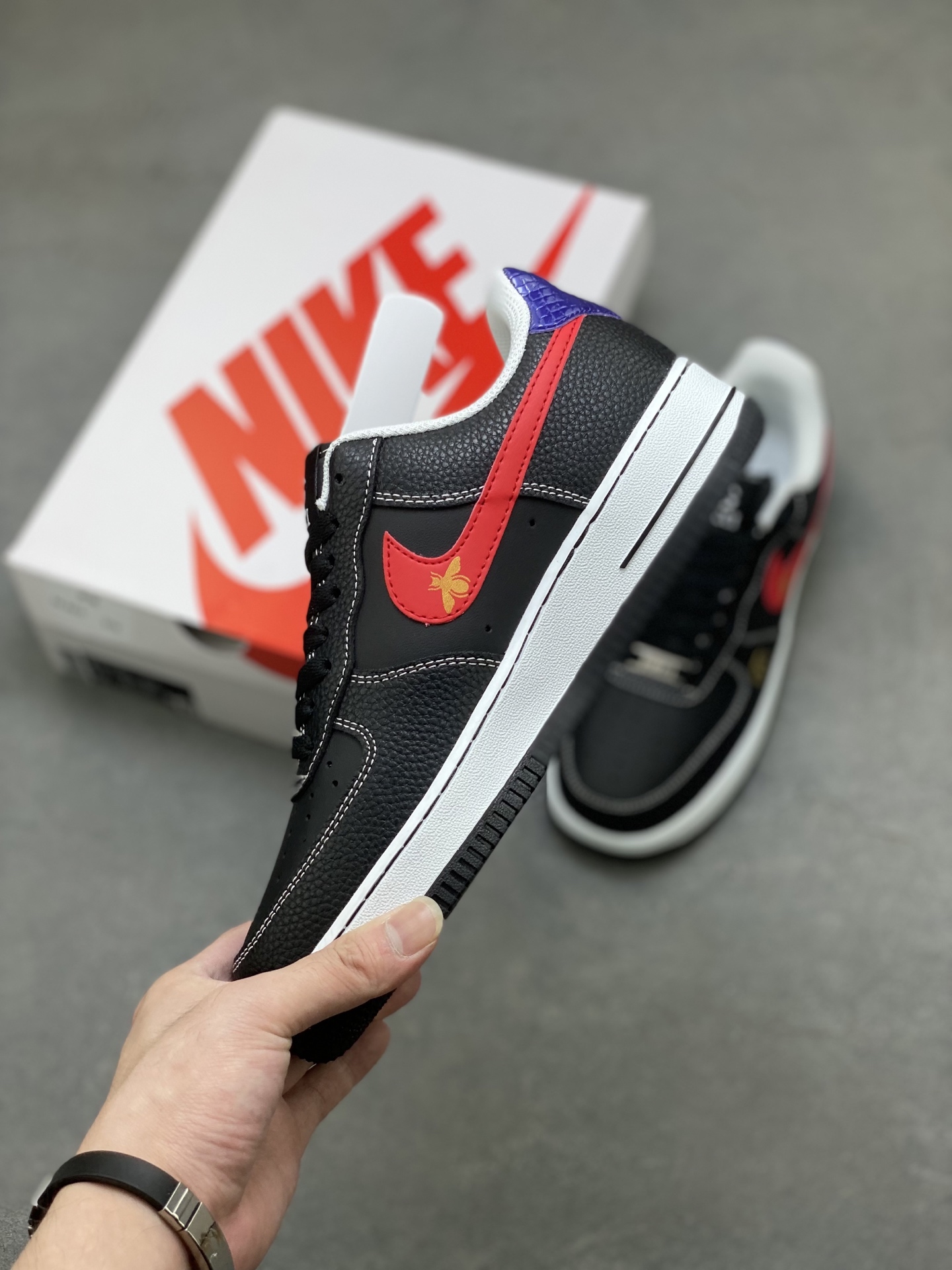Nike Air Force 1 '07 Low Black/Red Custom Sneakers Limited Edition 4 i1755620349758 3384 0 2