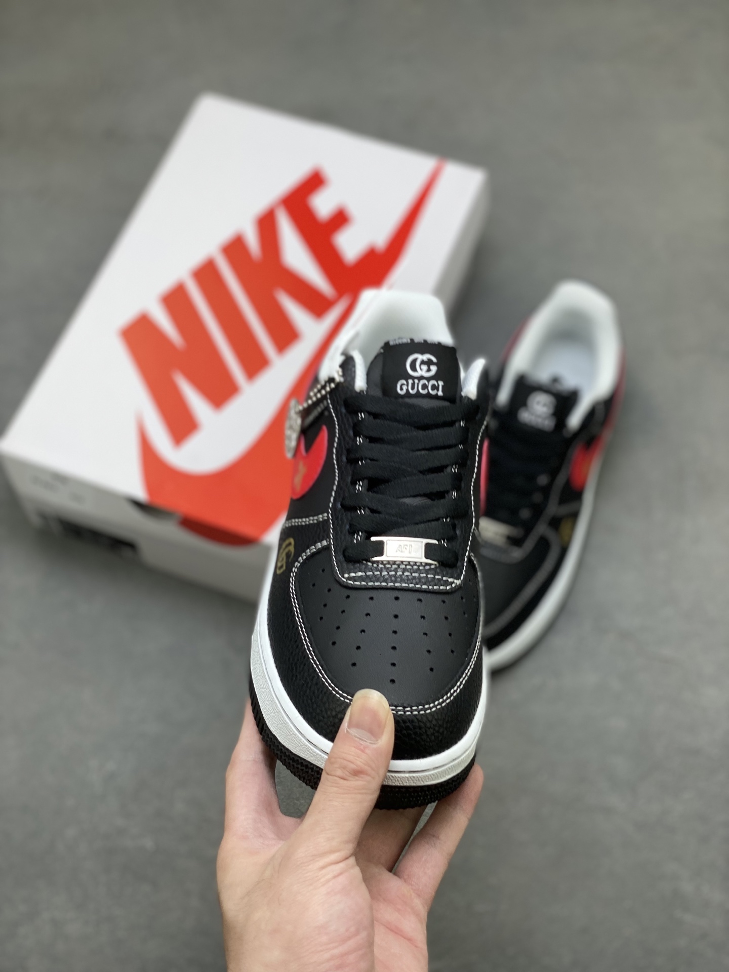Nike Air Force 1 '07 Low Black/Red Custom Sneakers Limited Edition 3 i1755620351027 5002 0 1