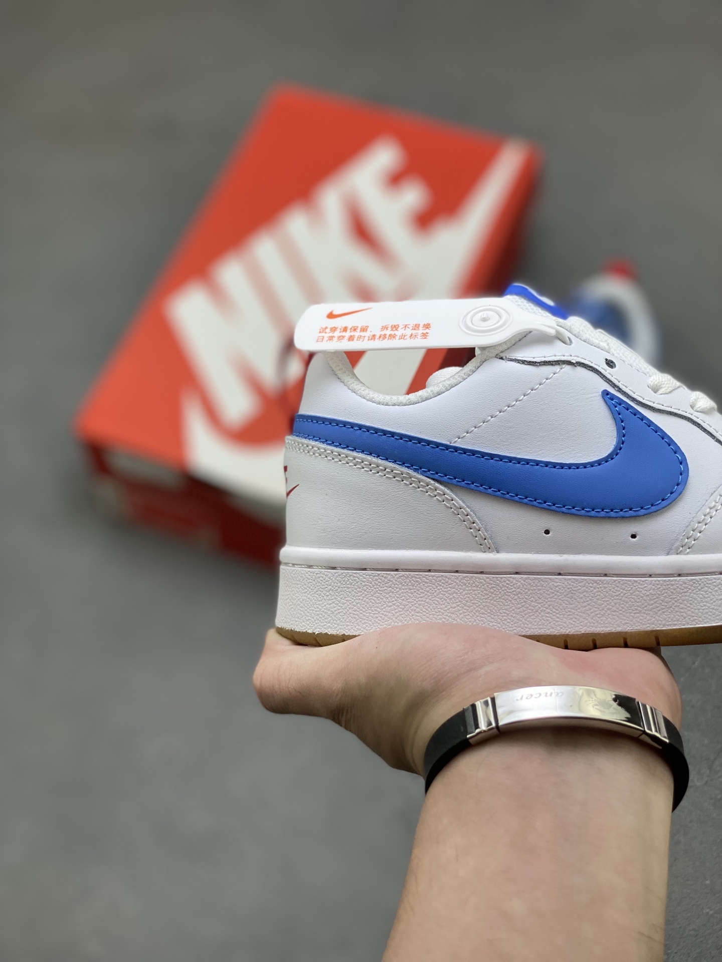 Nike Ebernon Low PRM White/Blue Leather Sneakers - Versatile & Breathable 6 i1755712382625 6326 0 4