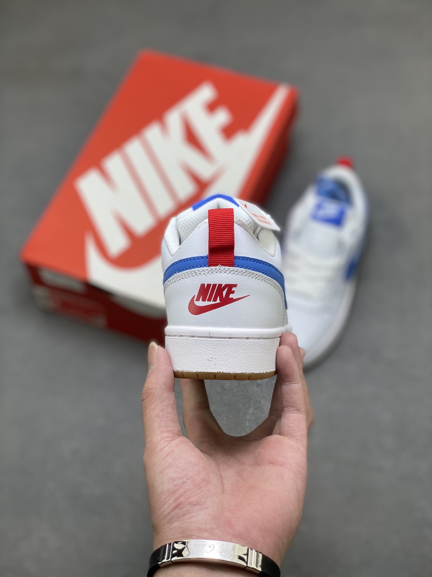 Nike Ebernon Low PRM White/Blue Leather Sneakers - Versatile & Breathable 5 i1755712390626 2029 0 3