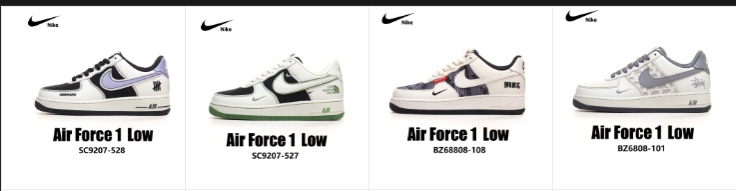 Nike Air Force 1 Low Top Sneakers Classic Casual Shoes For Men and Women