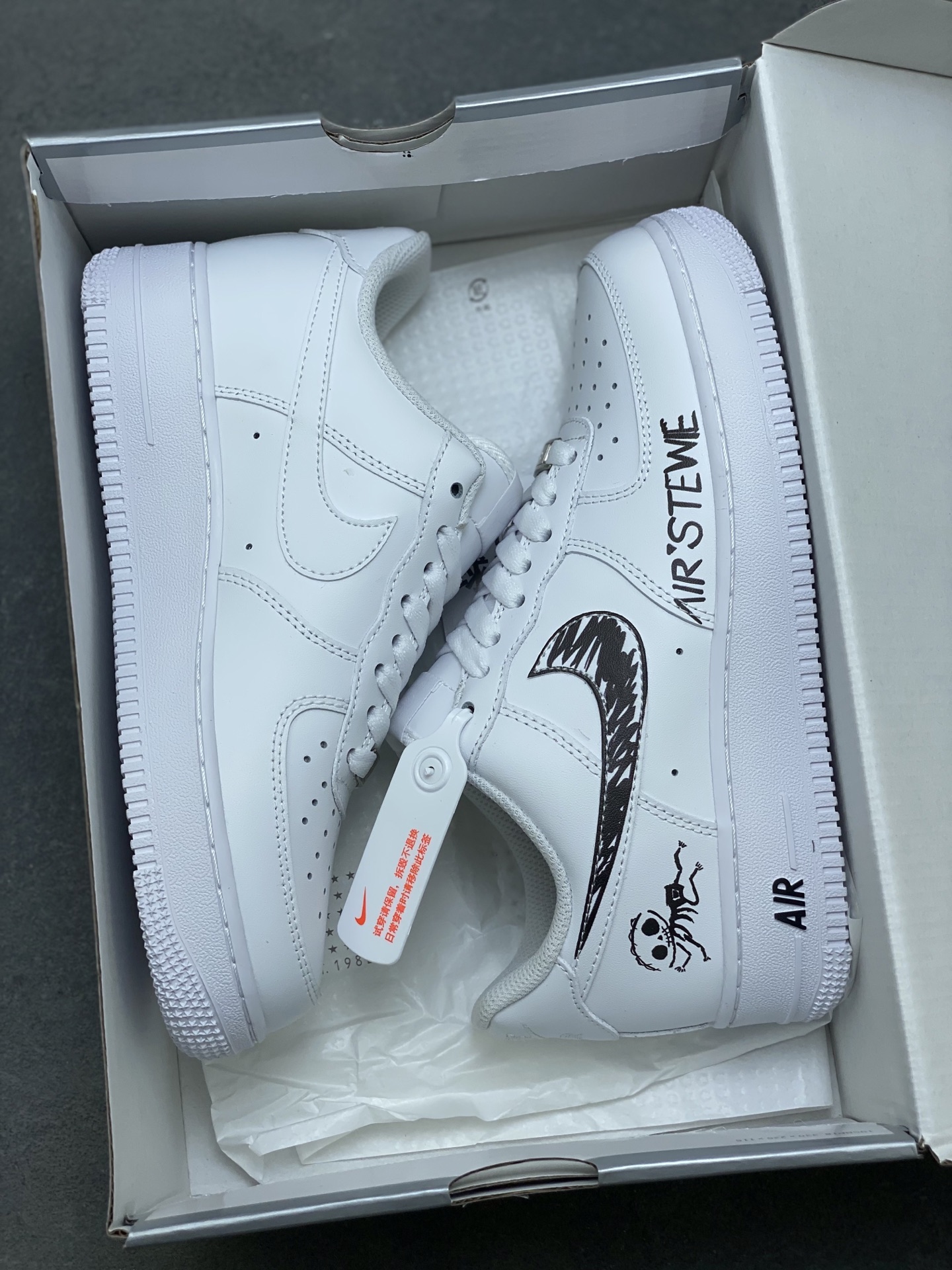 Nike Air Force 1 '07 Low White/Black Custom Sneakers 32 i1756397062315 9464 0 8