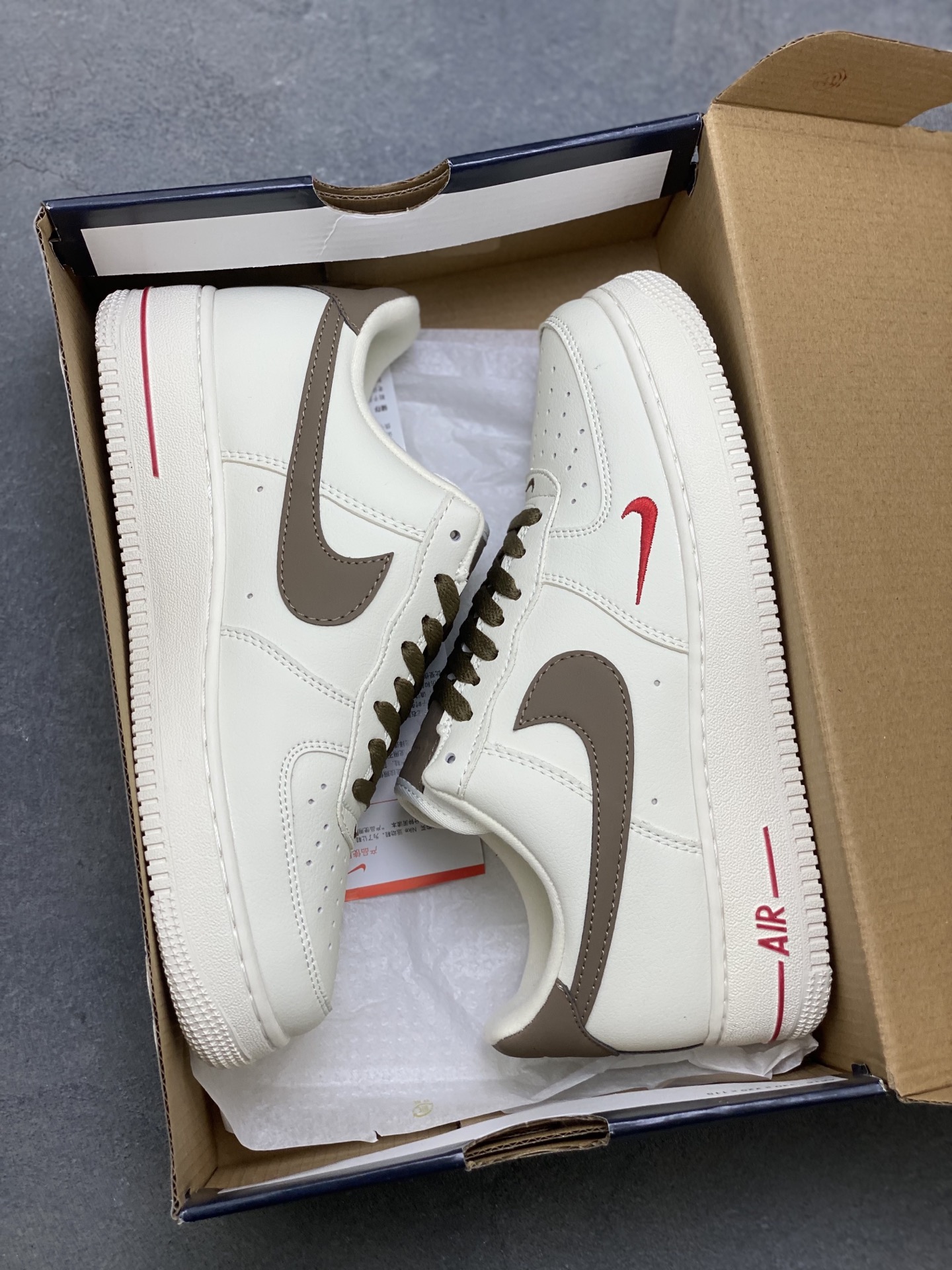 Nike Air Force 1 Low Casual Sneakers - White/Brown/Red - Limited Edition 10 i1756399732292 4137 0 8