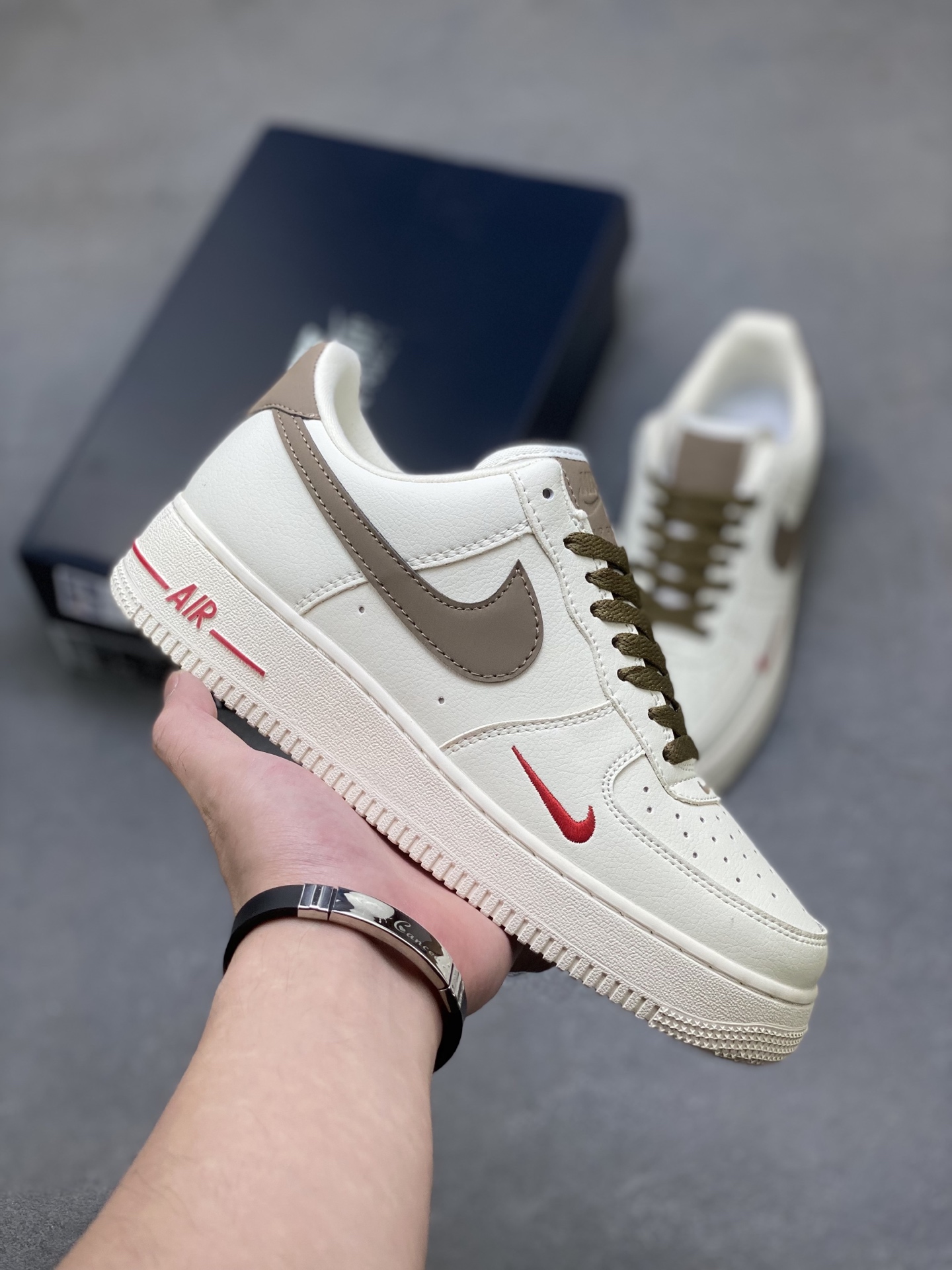 Nike Air Force 1 Low Casual Sneakers - White/Brown/Red - Limited Edition 2 i1756399737391 2173 0 0