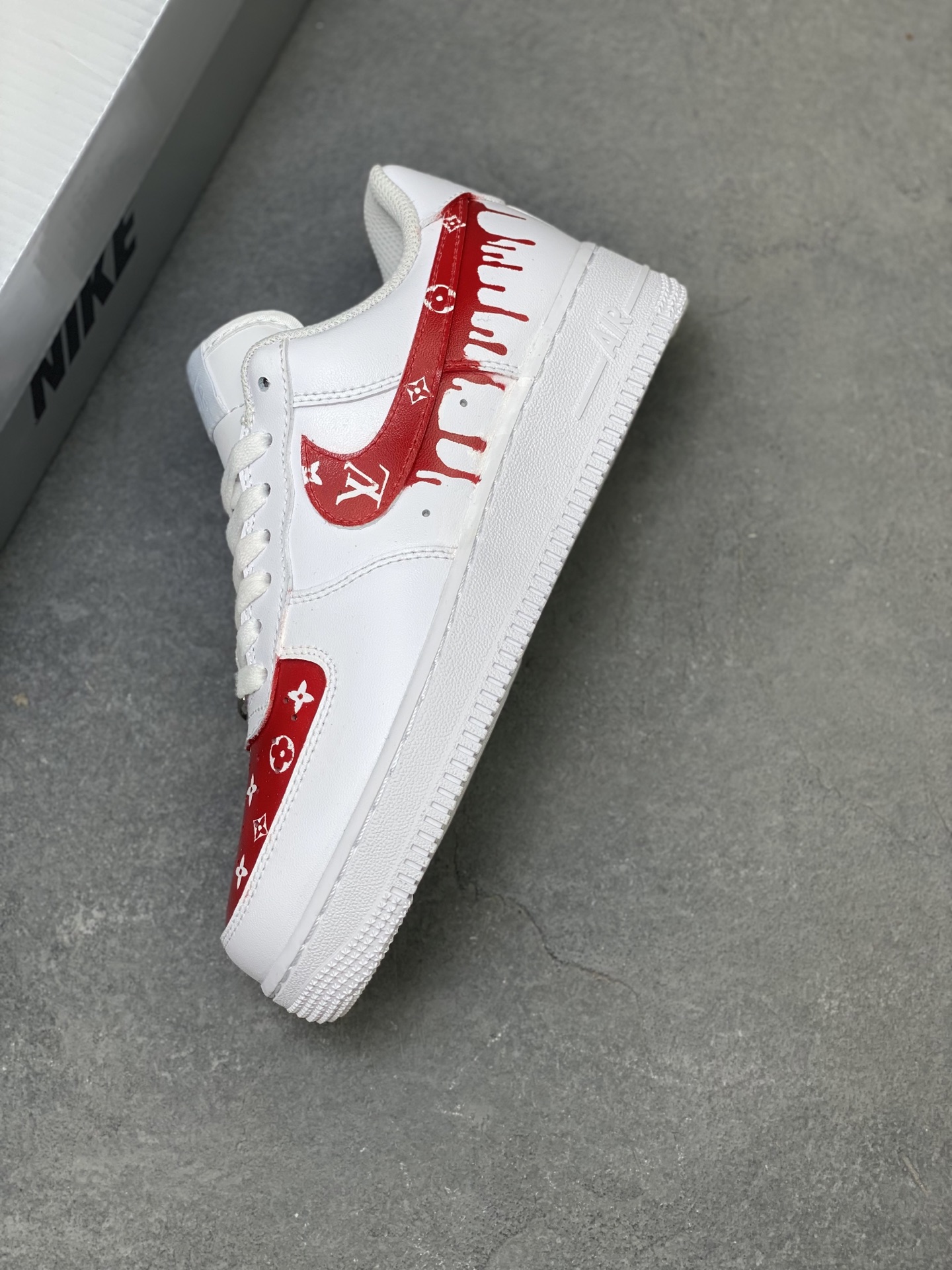 Nike Air Force 1 '07 Low White/Red Leather Custom Sneakers 8 i1756570880313 9259 0 6