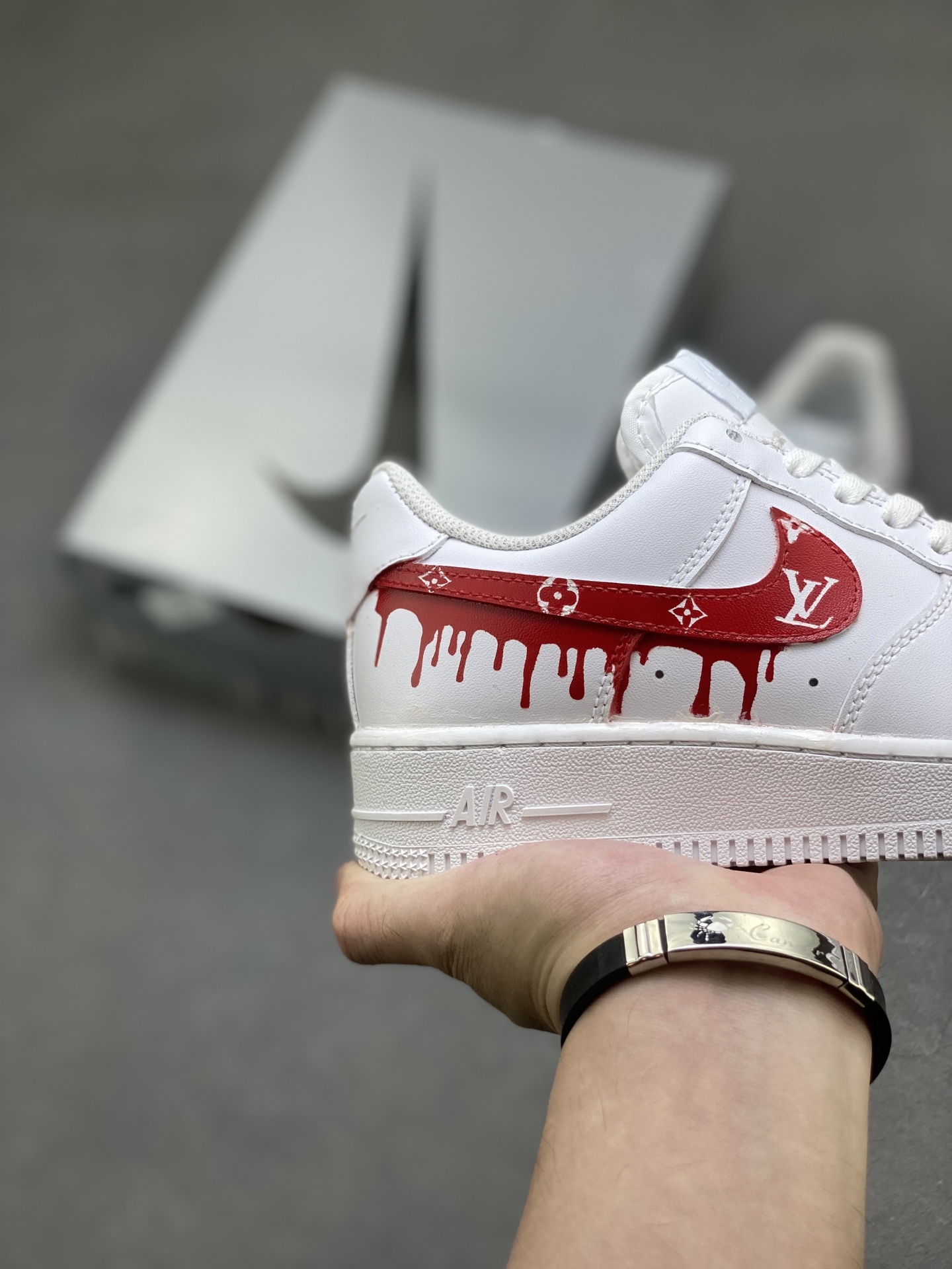 Nike Air Force 1 '07 Low White/Red Leather Custom Sneakers 6 i1756570889442 6784 0 4
