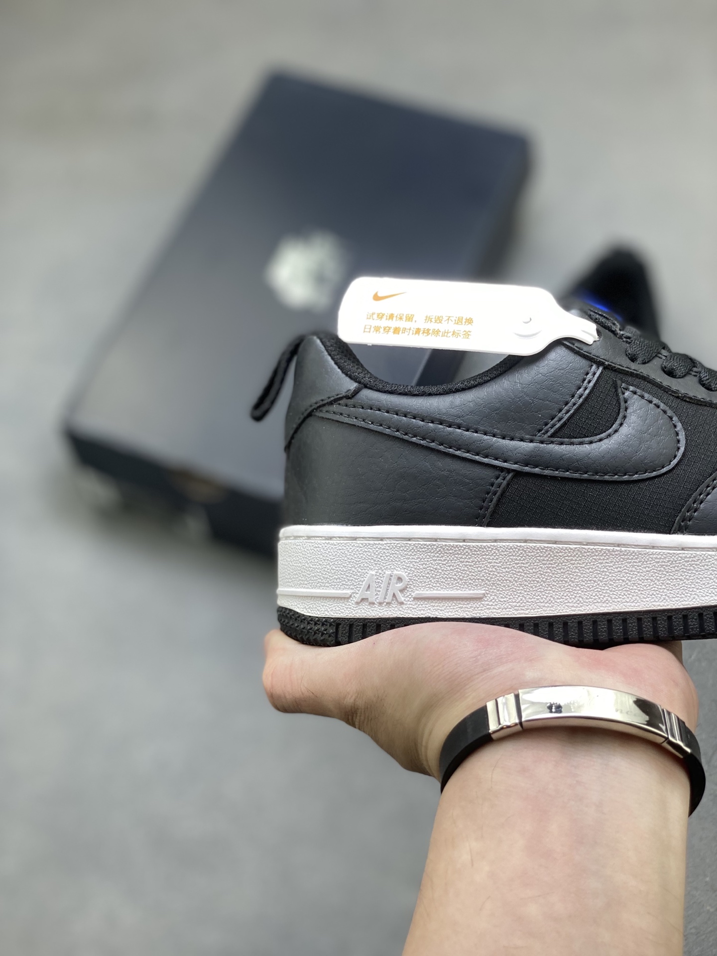 Nike Air Force 1 '07 Low Black/Blue Stitching Men's Sneakers FZ4625-001 6 i1756571301618 2615 0 4
