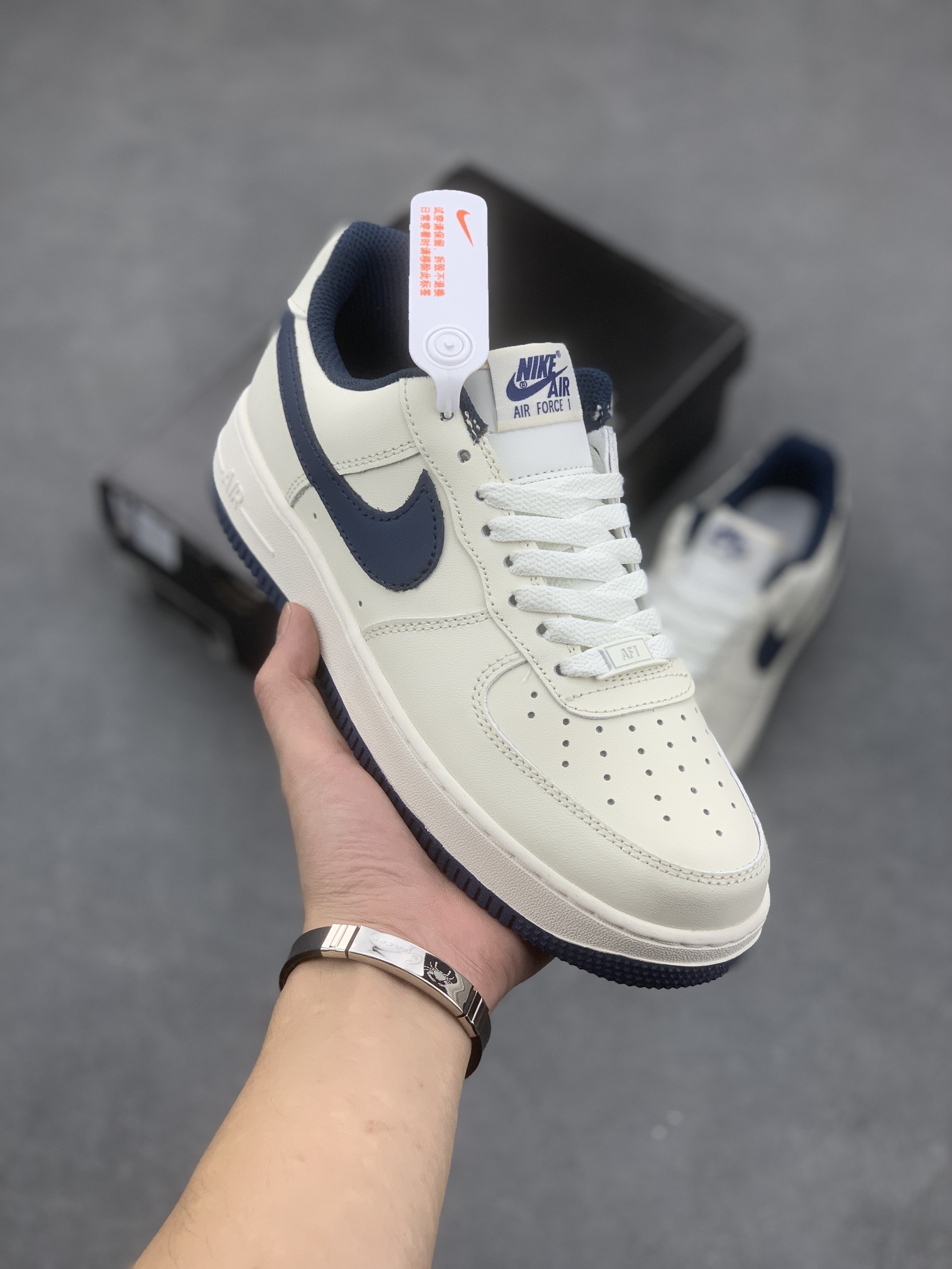 Nike Air Force 1 '07 Low Sneakers - Ivory/Navy, Company Grade Quality 2 i1756571705249 1341 0 0