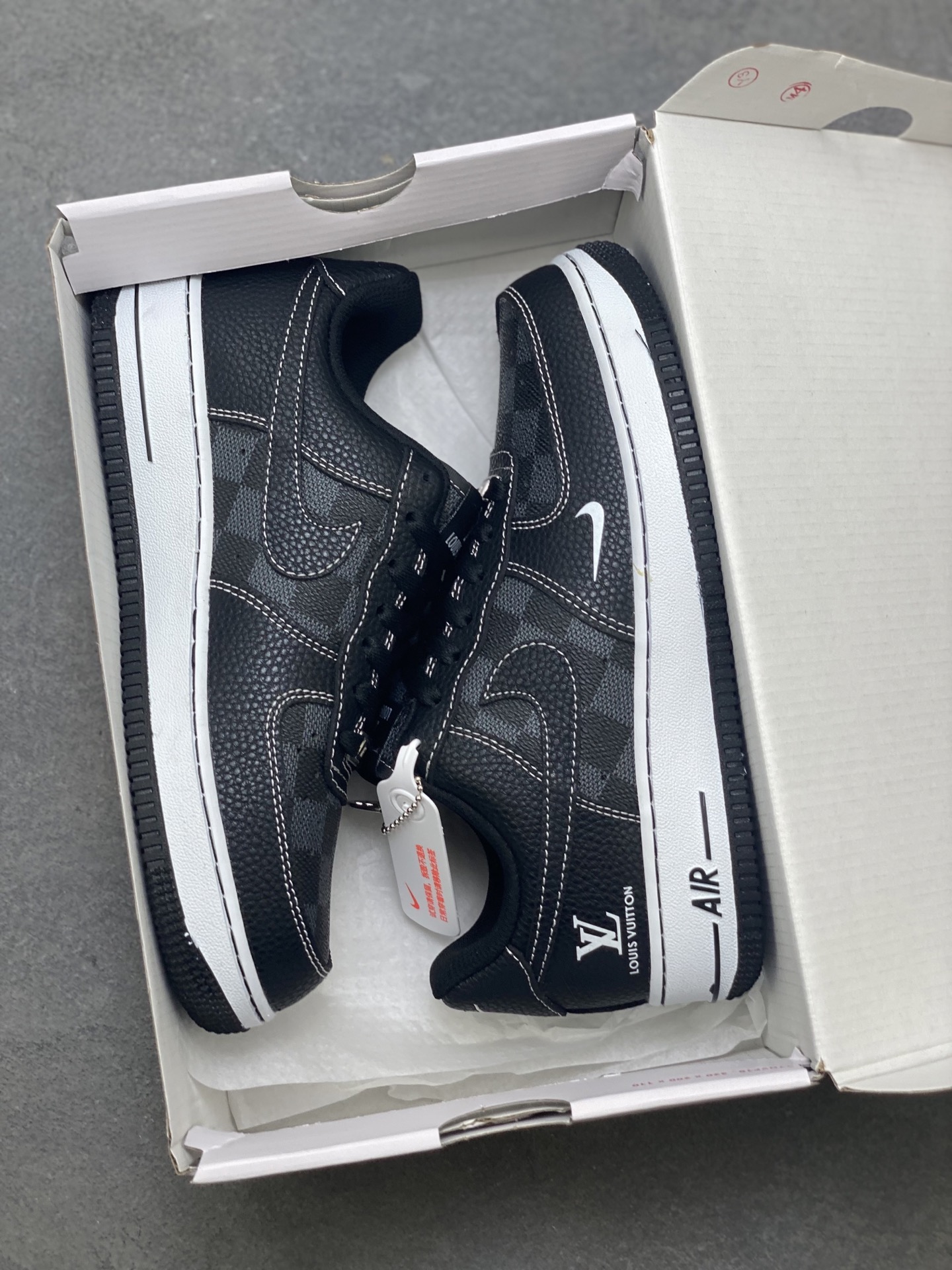 Nike Air Force 1 '07 Low Black/White Customized with Louis Vuitton Detailing 10 i1756656692116 9403 0 8
