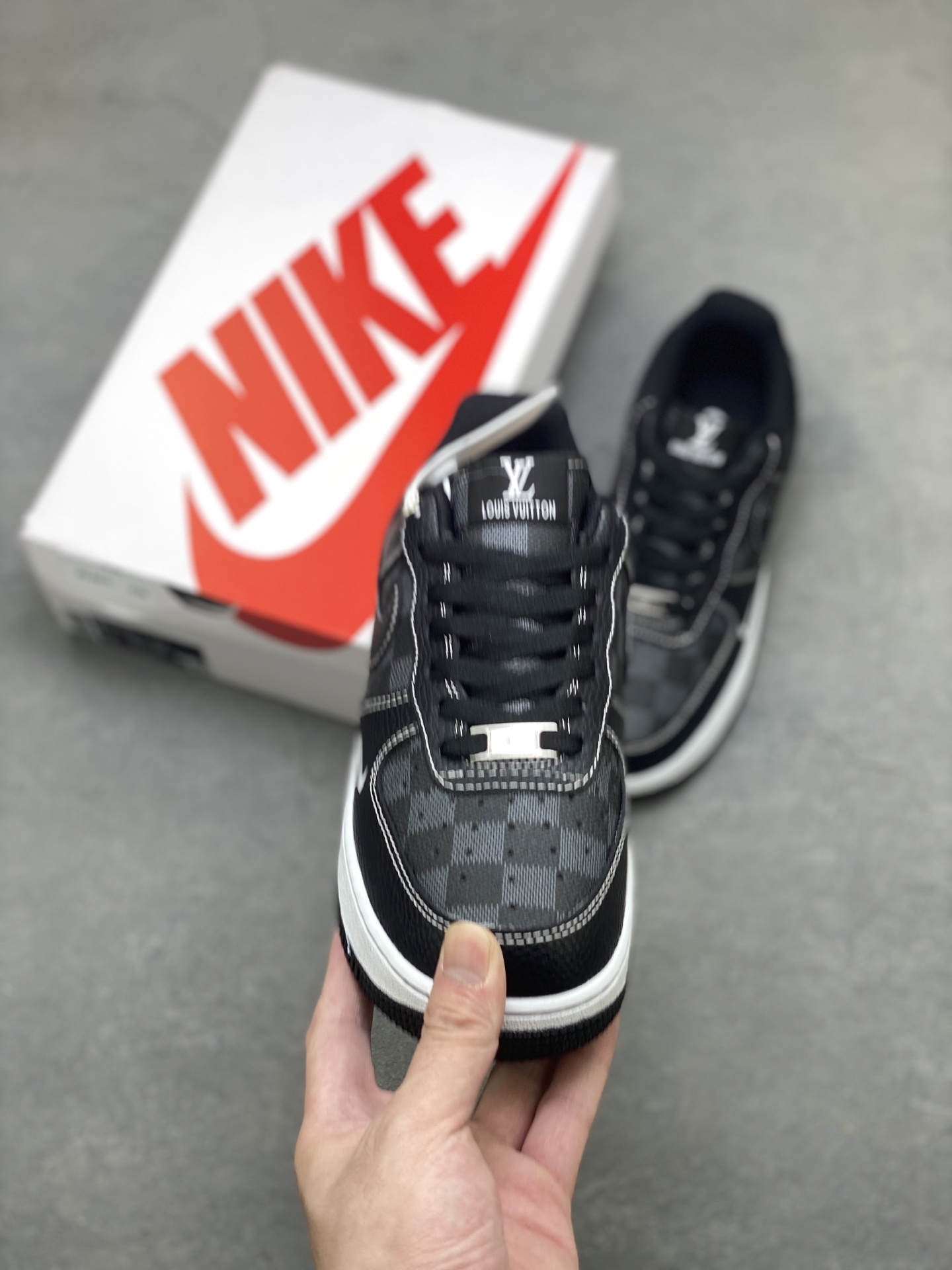 Nike Air Force 1 '07 Low Black/White Customized with Louis Vuitton Detailing 3 i1756656692222 1780 0 1