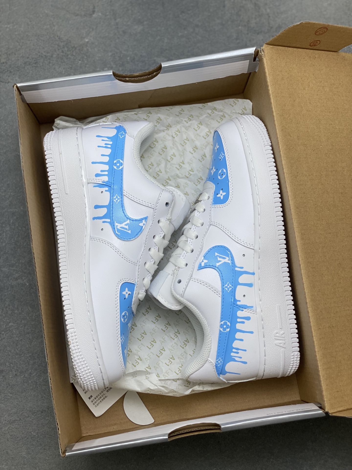 Nike Air Force 1 '07 Low White/Blue Custom Sneakers Designer Shoes 10 i1757089047262 338 0 8
