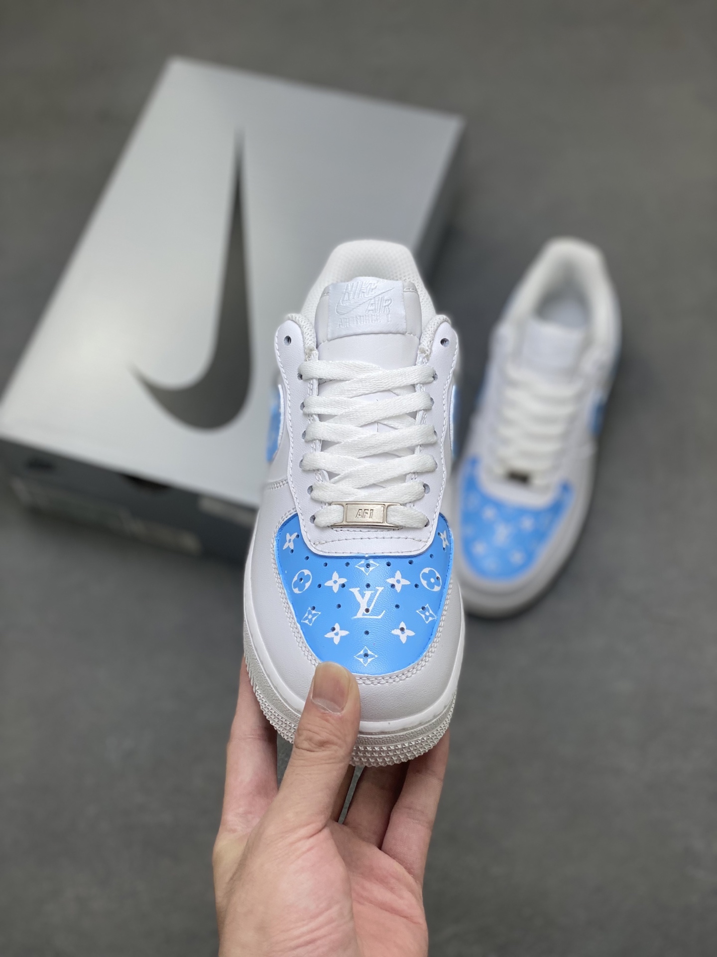 Nike Air Force 1 '07 Low White/Blue Custom Sneakers Designer Shoes 3 i1757089050839 3614 0 1