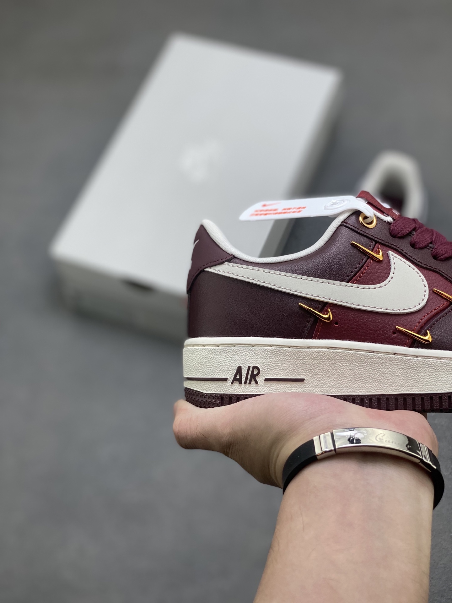 Nike Air Force 1 '07 Low Burgundy Sneakers with Gold Accents 6 i1757089189728 7308 0 4