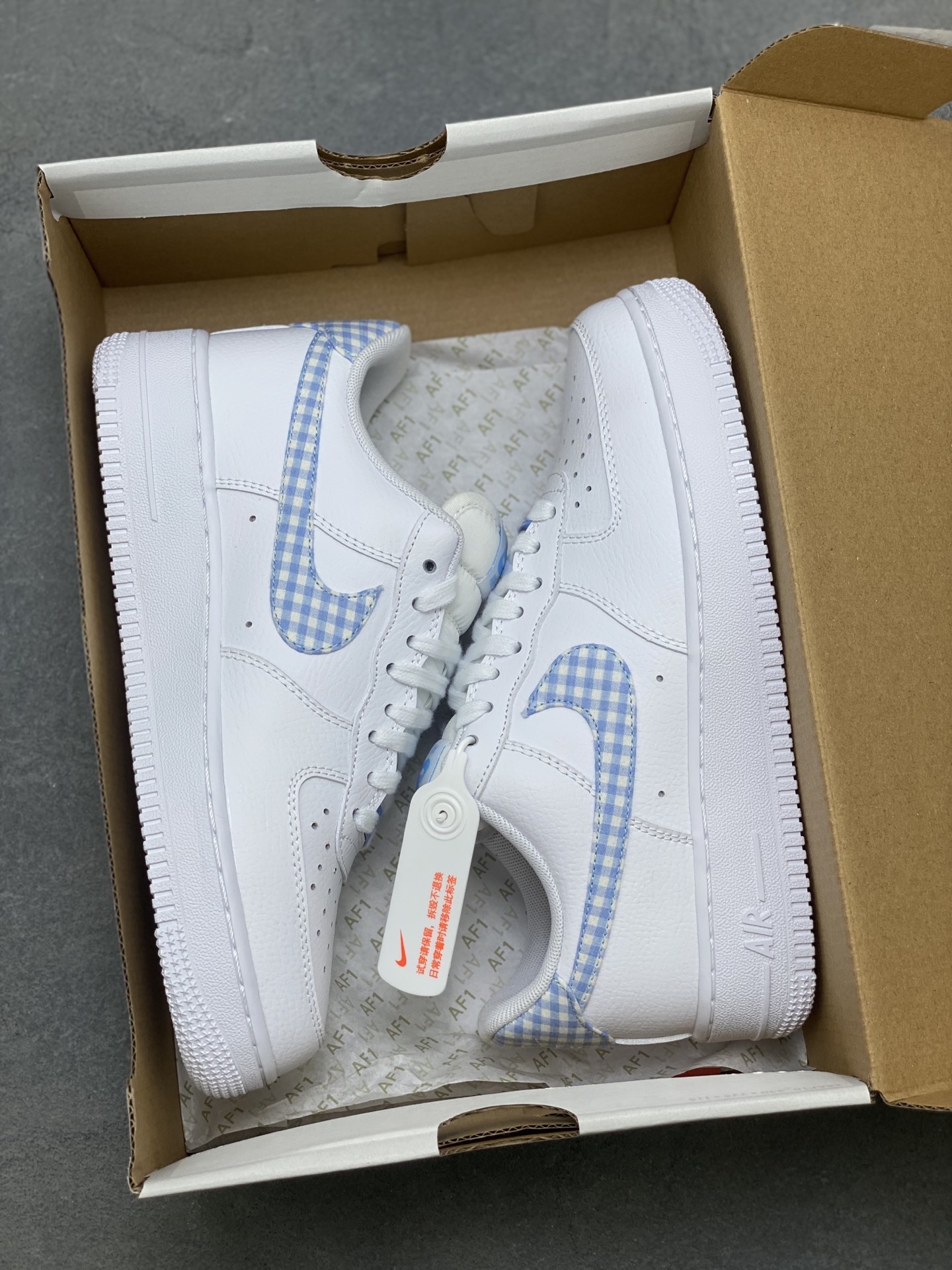 Nike Air Force 1 '07 Low White/Blue Gingham Sneakers DZ2784-100 10 i1757089391046 3429 0 8