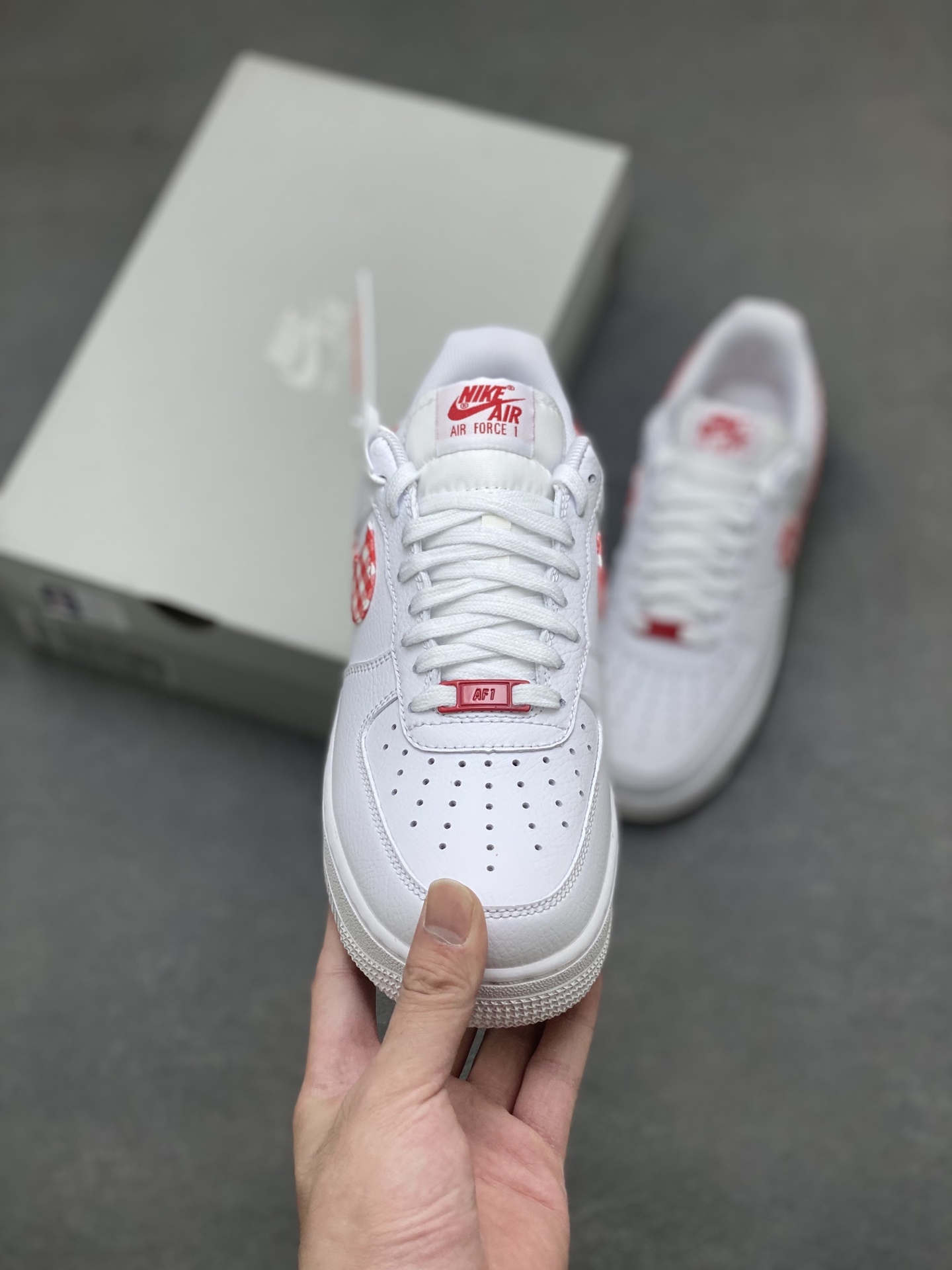 Nike Air Force 1 '07 Low White/Red Gingham Casual Sneakers DZ2784-101 3 i1757089533073 6520 0 1