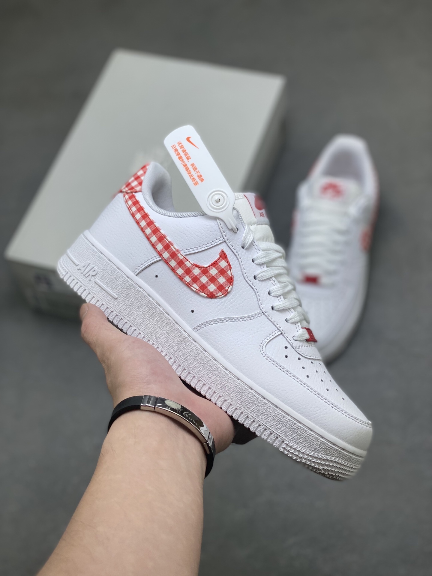 Nike Air Force 1 '07 Low White/Red Gingham Casual Sneakers DZ2784-101 2 i1757089540763 2367 0 0