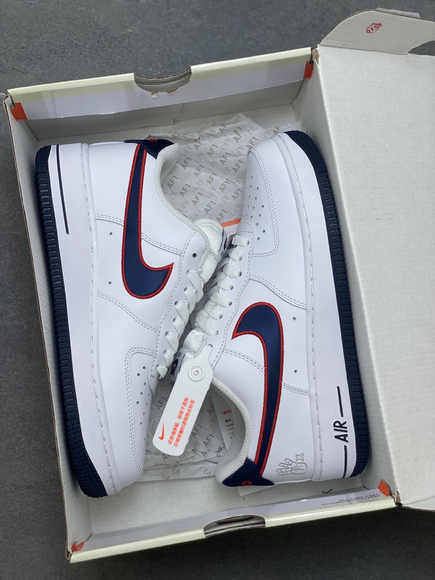 Nike Air Force 1 '07 Low White Navy Red Stitching Limited Edition Sneakers 10 i1757089574376 1808 0 8