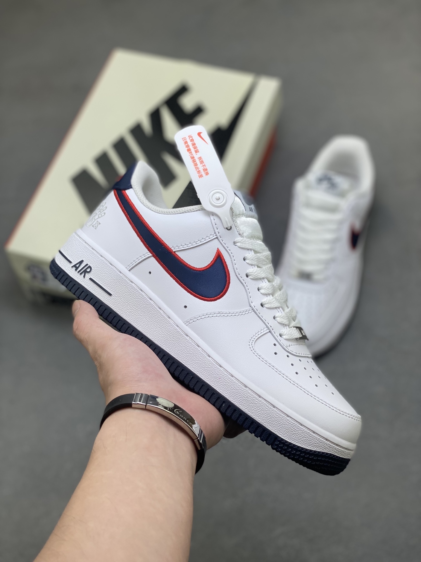 Nike Air Force 1 '07 Low White Navy Red Stitching Limited Edition Sneakers 2 i1757089583061 3540 0 0