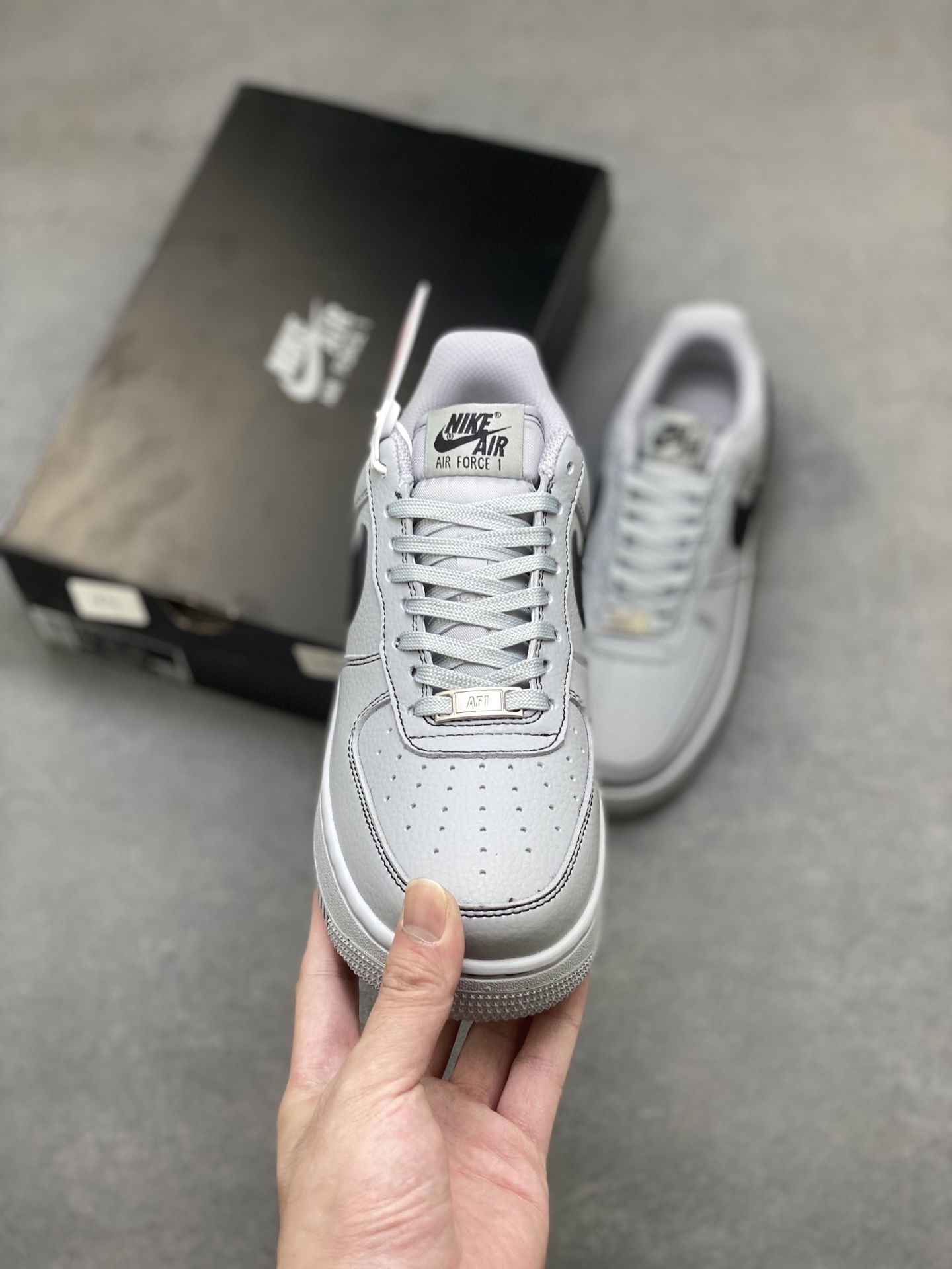 NIke Air Force 1 '07 Low Grey Black Stitching Casual Sneakers - Limited Edition 3 i1757434410442 1636 0 1
