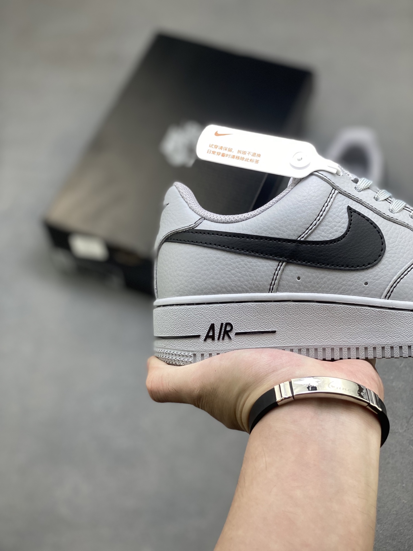 NIke Air Force 1 '07 Low Grey Black Stitching Casual Sneakers - Limited Edition 6 i1757434412303 936 0 4