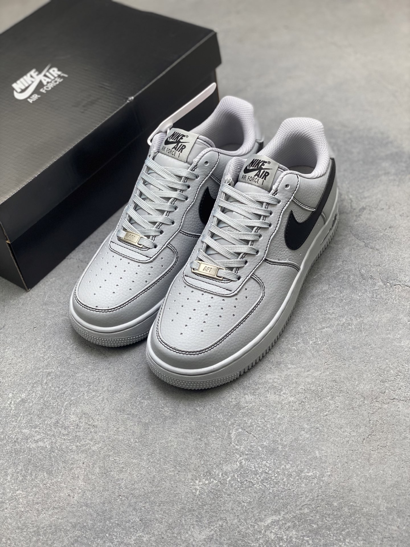 NIke Air Force 1 '07 Low Grey Black Stitching Casual Sneakers - Limited Edition 9 i1757434412418 9939 0 7